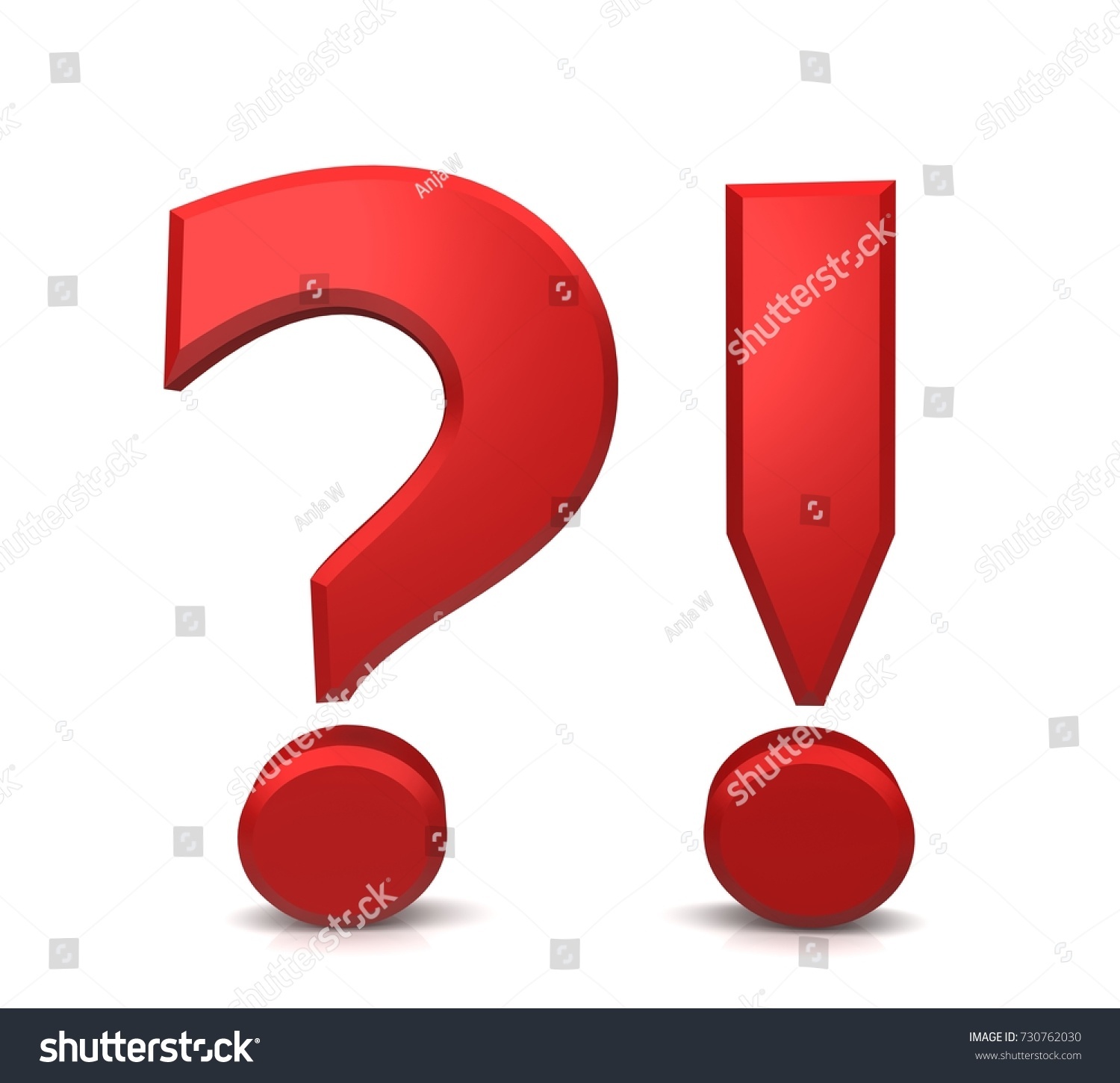 Question Mark Exclamation Mark Red 3d Stock Illustration 730762030 ...