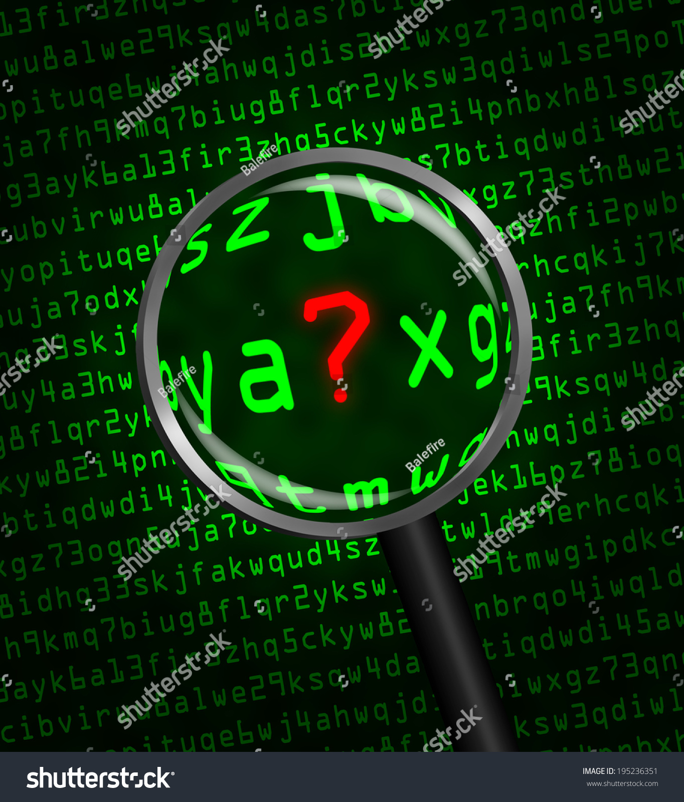 Question Mark Red Revealed Green Computer Stock Illustration 195236351