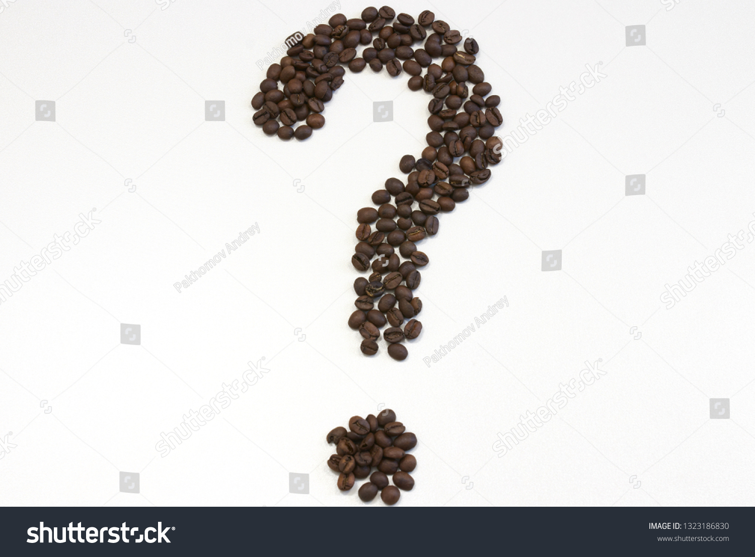 Question Mark Coffee Beans Close Isolated Stock Photo (Edit Now) 1323186830