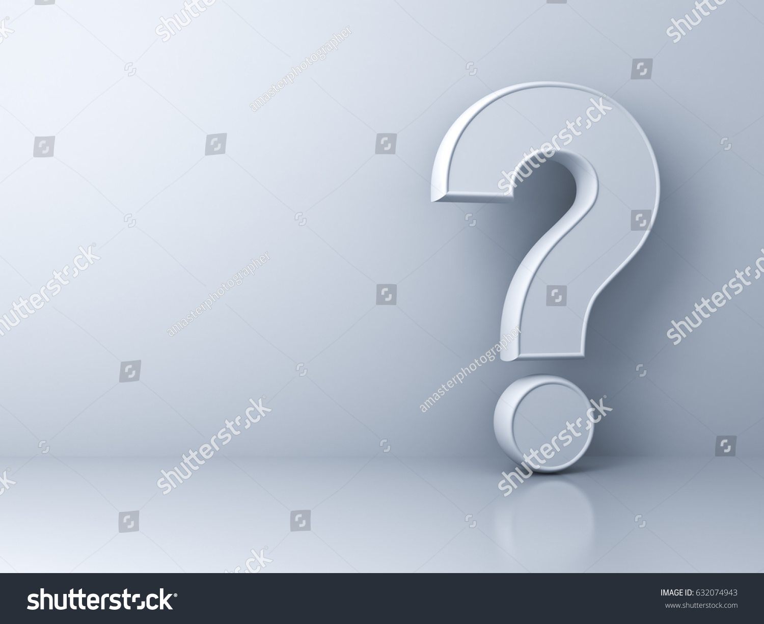Question Mark On White Abstract Background Stock Illustration 632074943