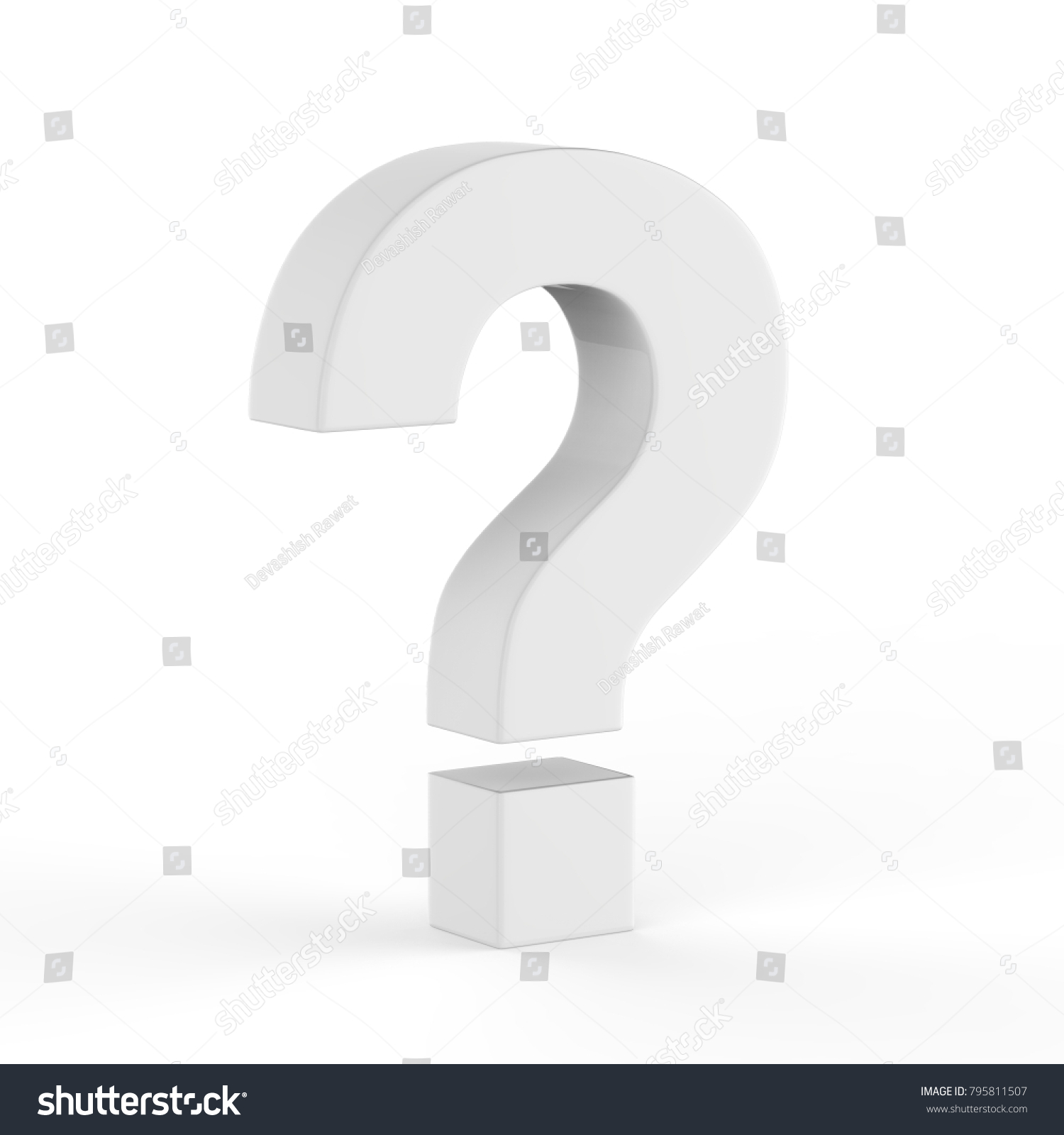 Question Mark Symbol On Isolated White Stock Illustration 795811507