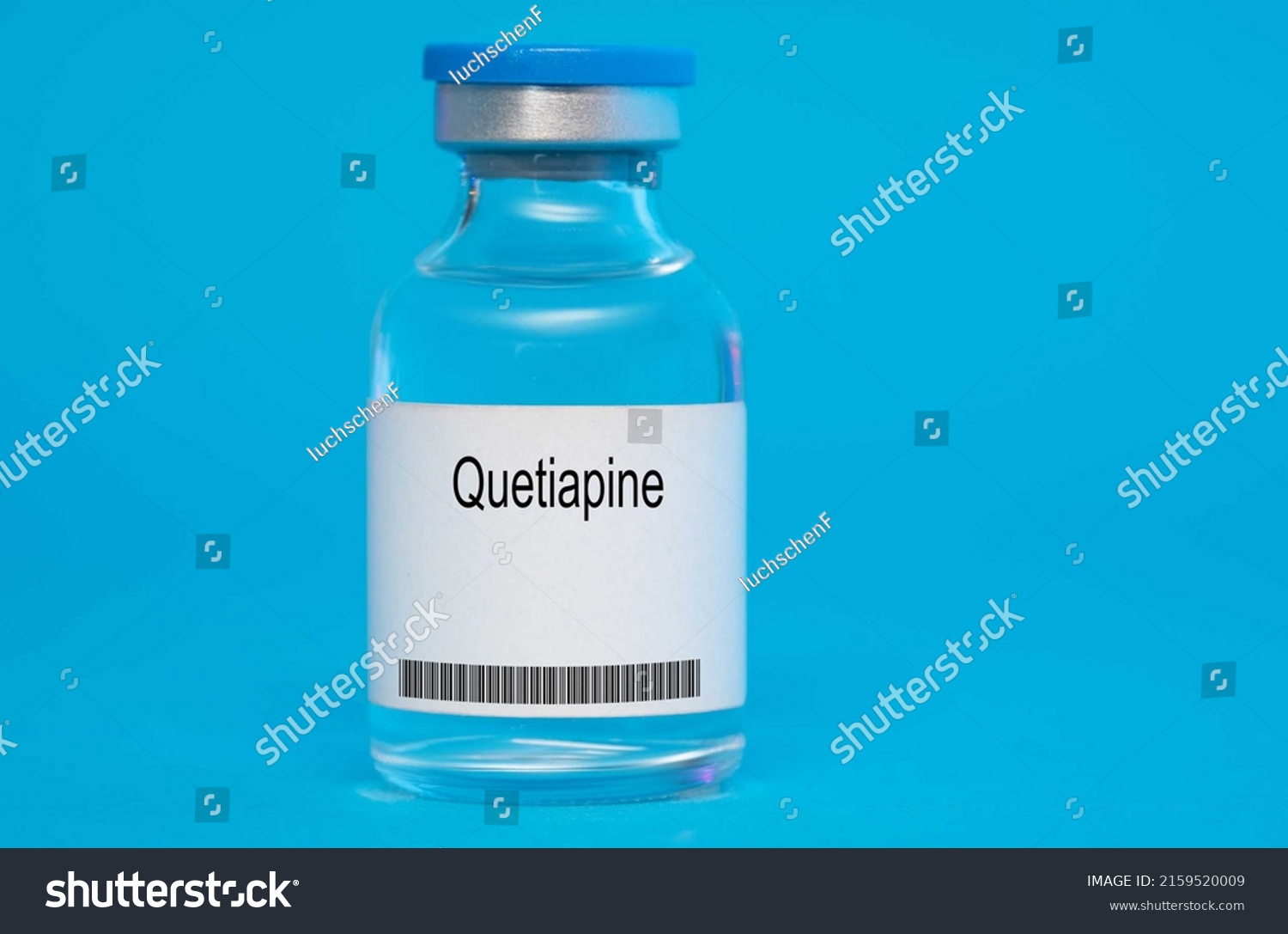 Quetiapine Quetiapine Medical Liquid Injection Glass Stock Photo