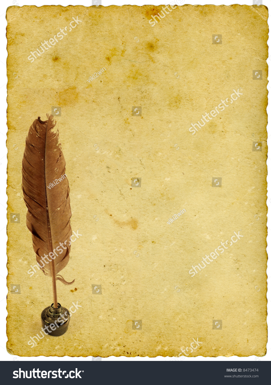 Quill And Ink On Old Paper Stock Photo 8473474 : Shutterstock