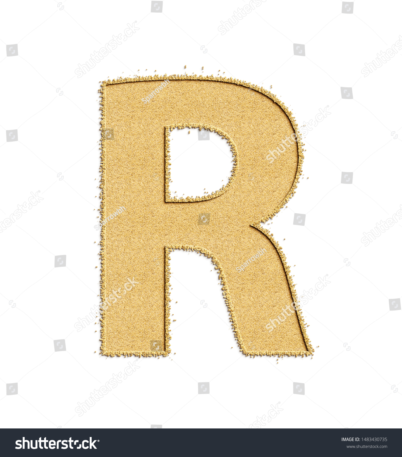 R Letter Natural Sand Beach Isolated Stock Photo 1483430735 | Shutterstock