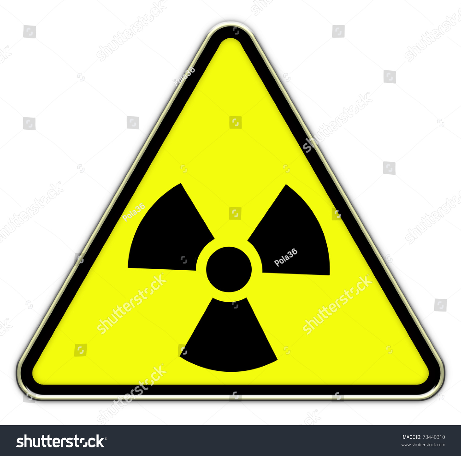 Radiation Triangle Sign On Yellow Background Stock Illustration ...