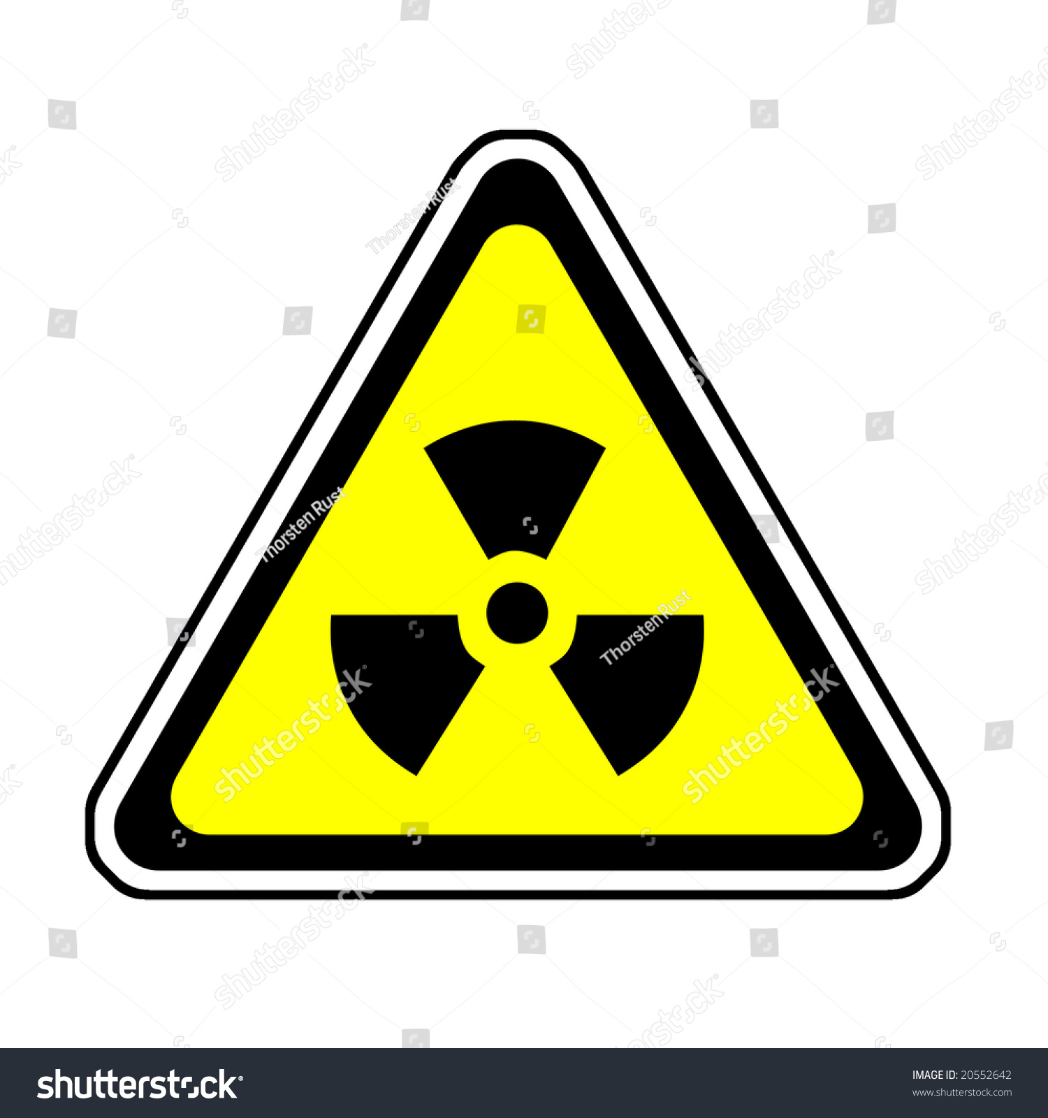 Radiation Warning Sign Radioactive Symbol White Stock Illustration 