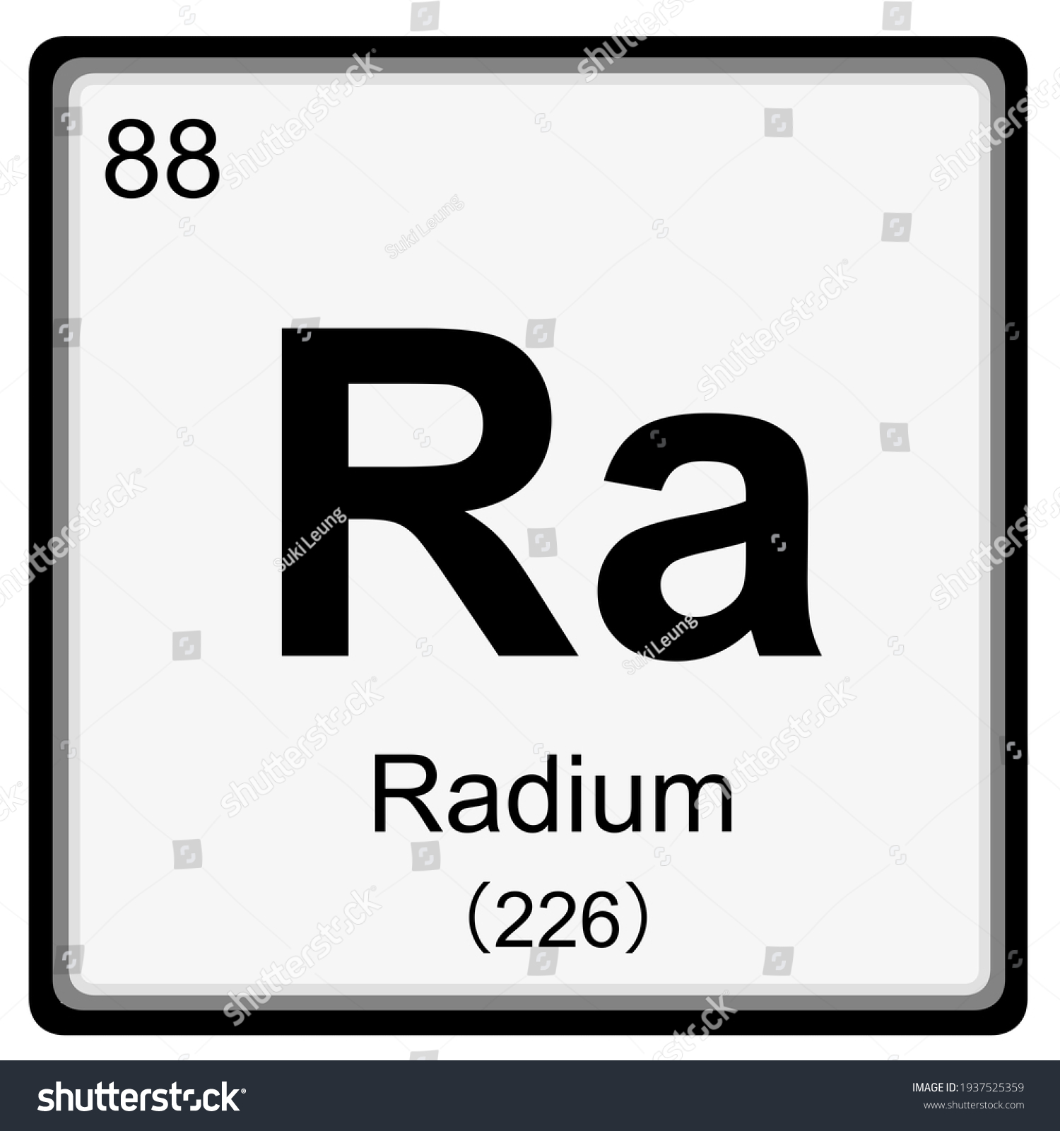 Radium Atomic Number Mass Number Stock Illustration 1937525359