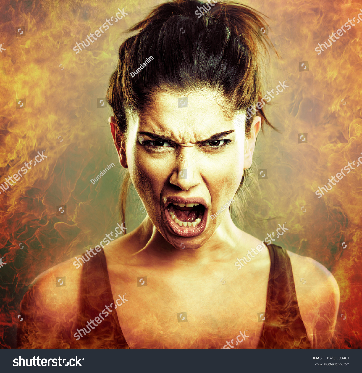 Rage Scream Angry Woman Stock Photo Edit Now 409590481