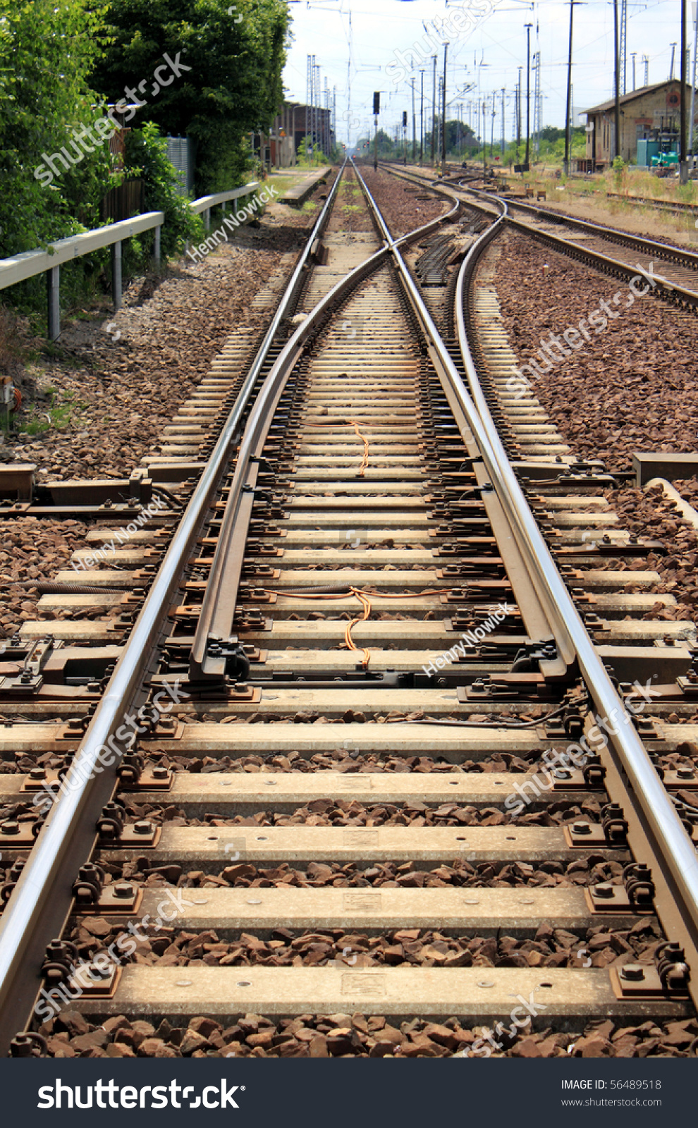 Railroad Track And Switch Point Stock Photo 56489518 : Shutterstock