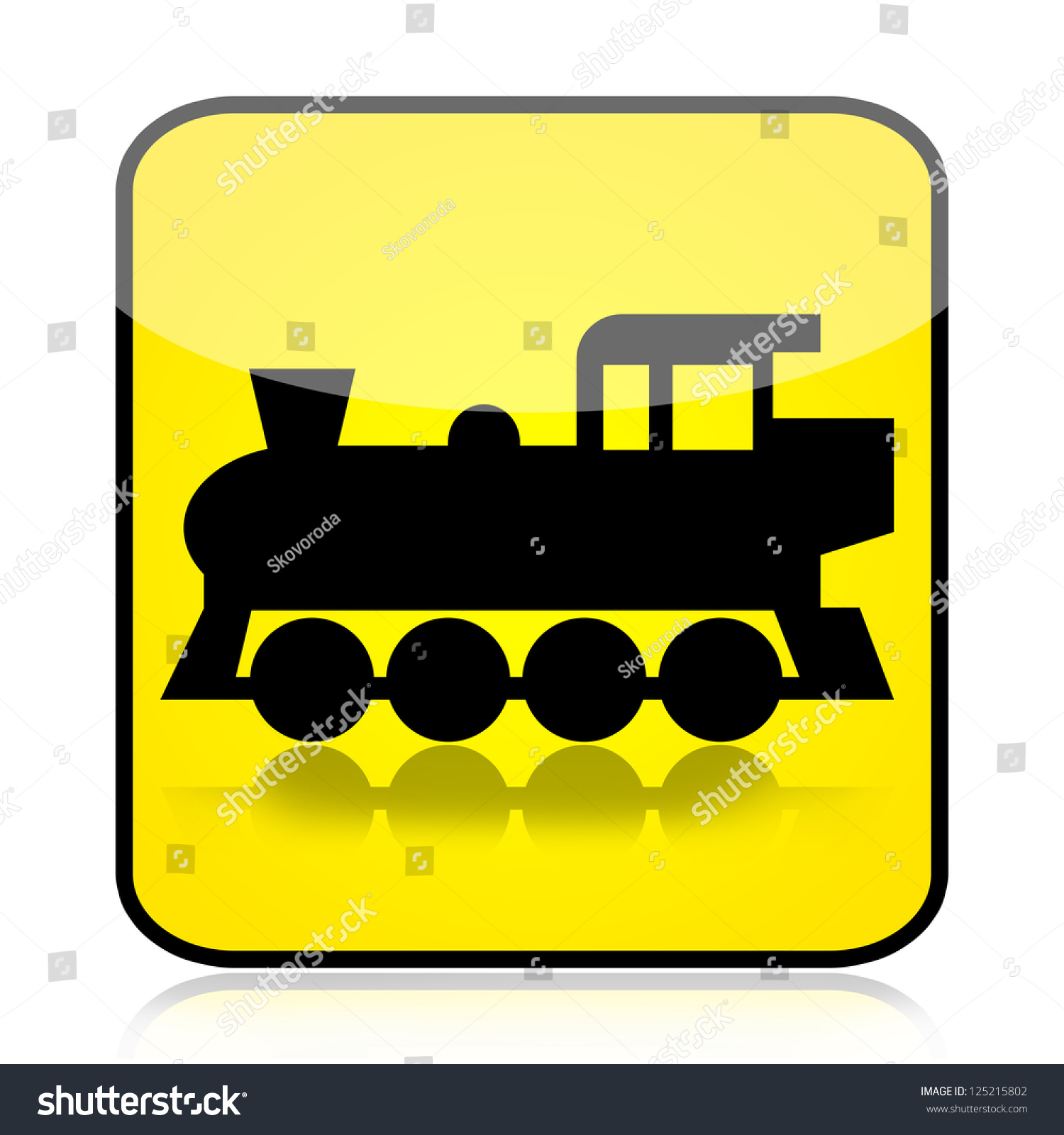 Railway Sign Retro Locomotive Isolated On Stock Illustration 125215802