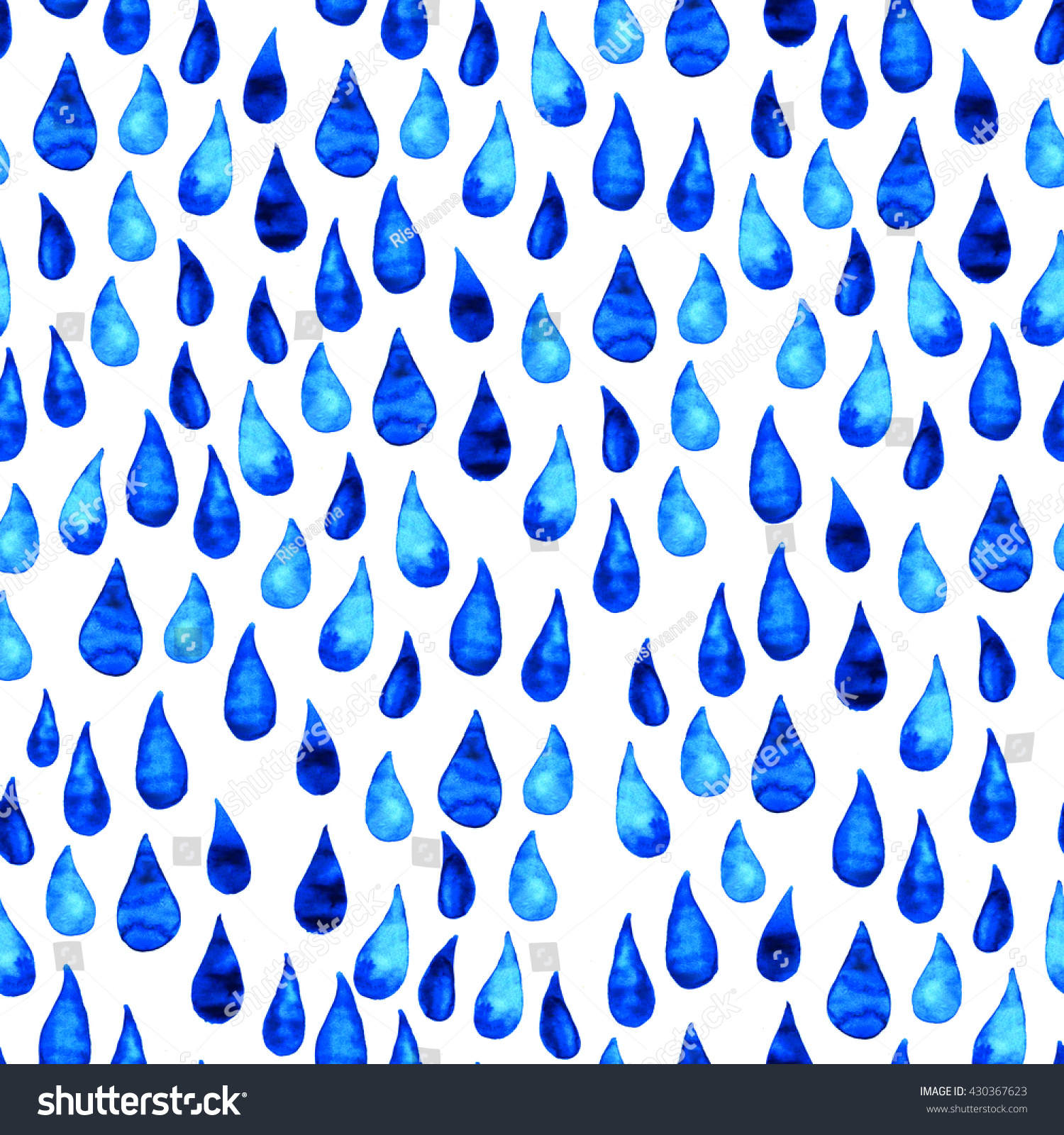 Rain Drops Seamless Pattern Watercolor Water Stock Illustration ...