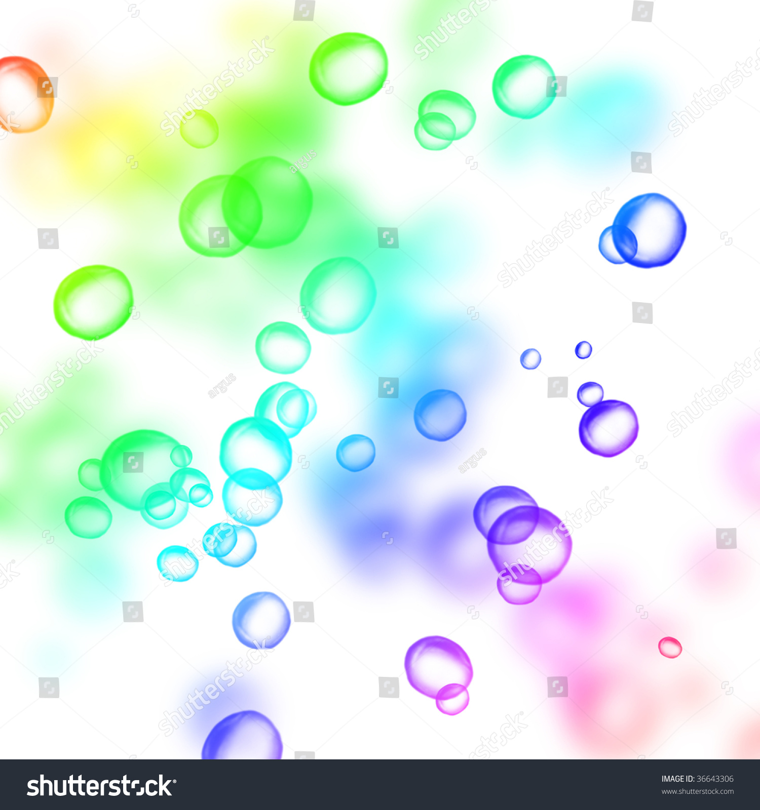 Rainbow Bubbles On Solid White Background Stock Illustration 36643306 ...