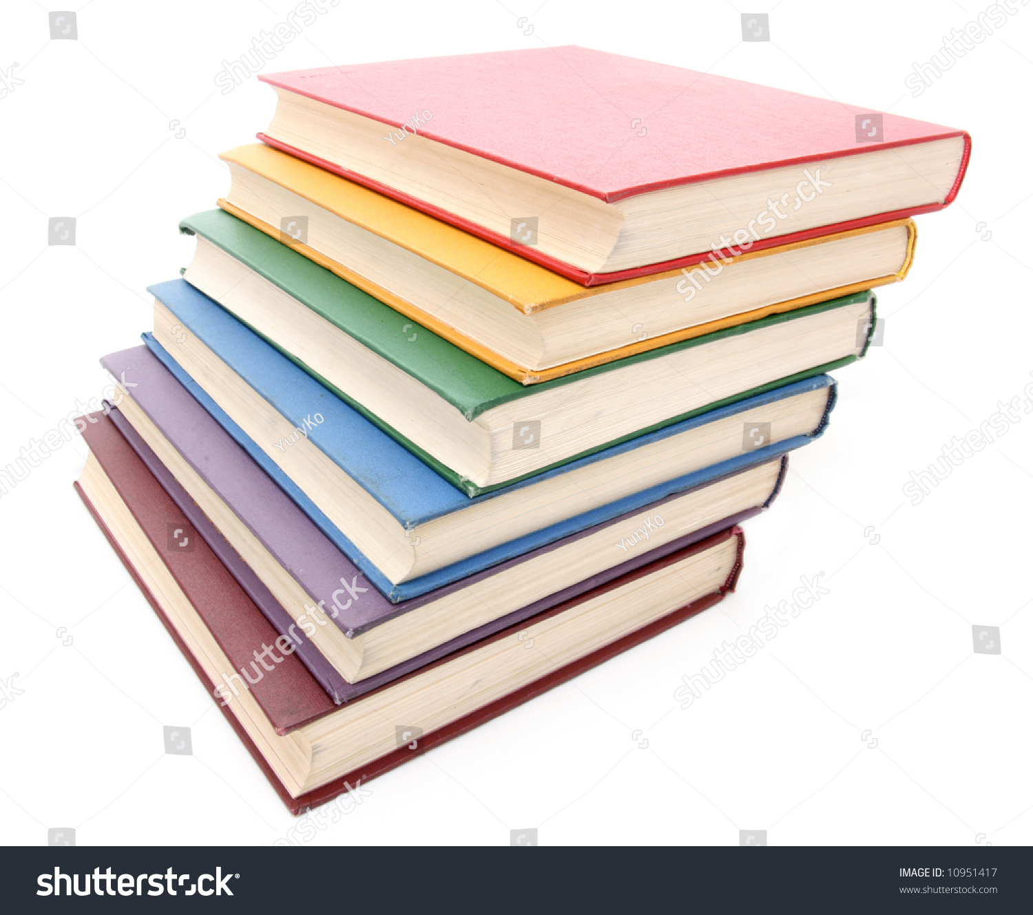 Rainbow Colored Books Isolated On White Stock Photo (Edit Now) 10951417