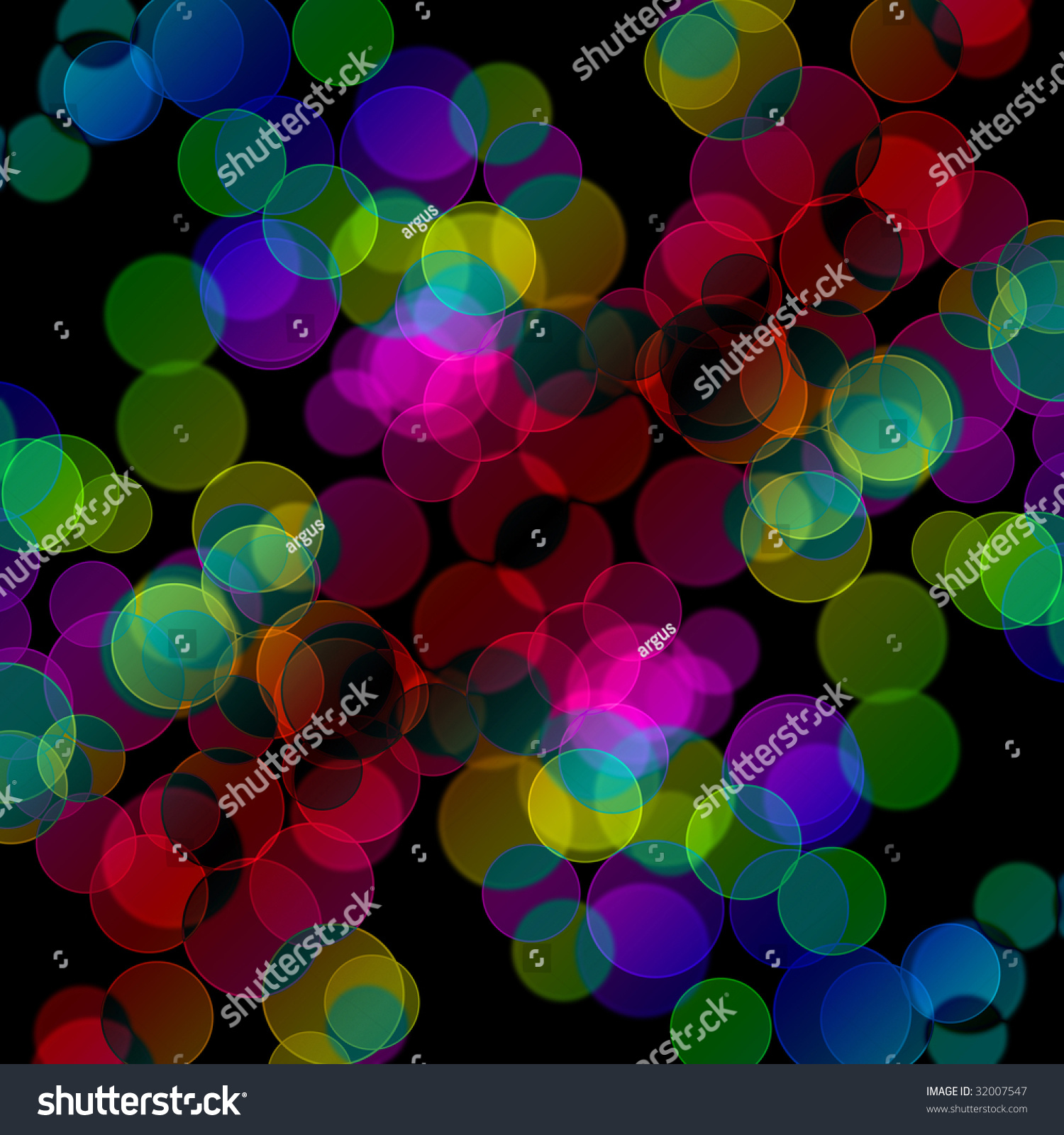 Rainbow Colored Circles On A Black Background Stock Photo 32007547 ...