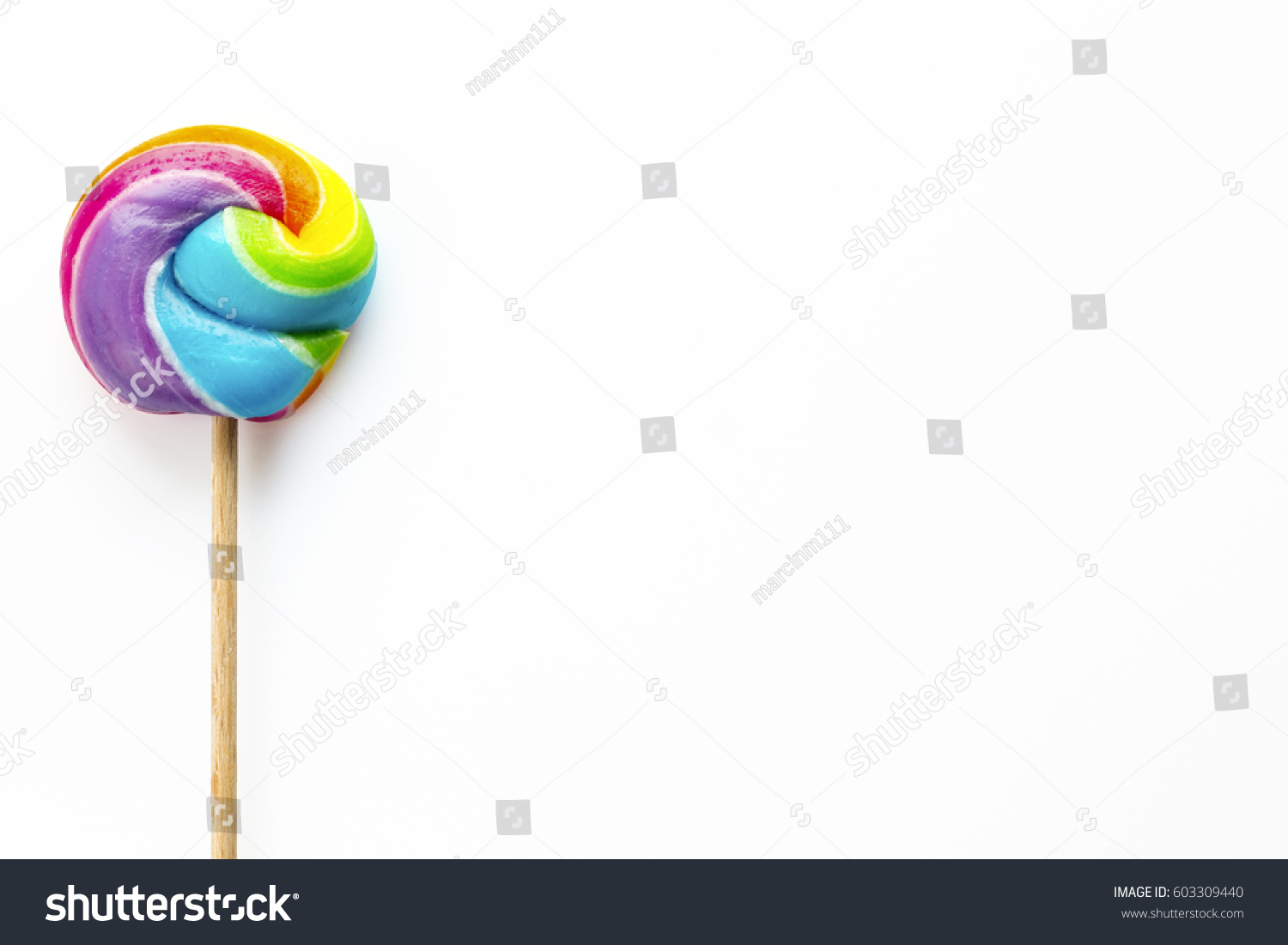 Rainbow Colored Lollipop Isolated On White Stock Photo (Edit Now) 603309440