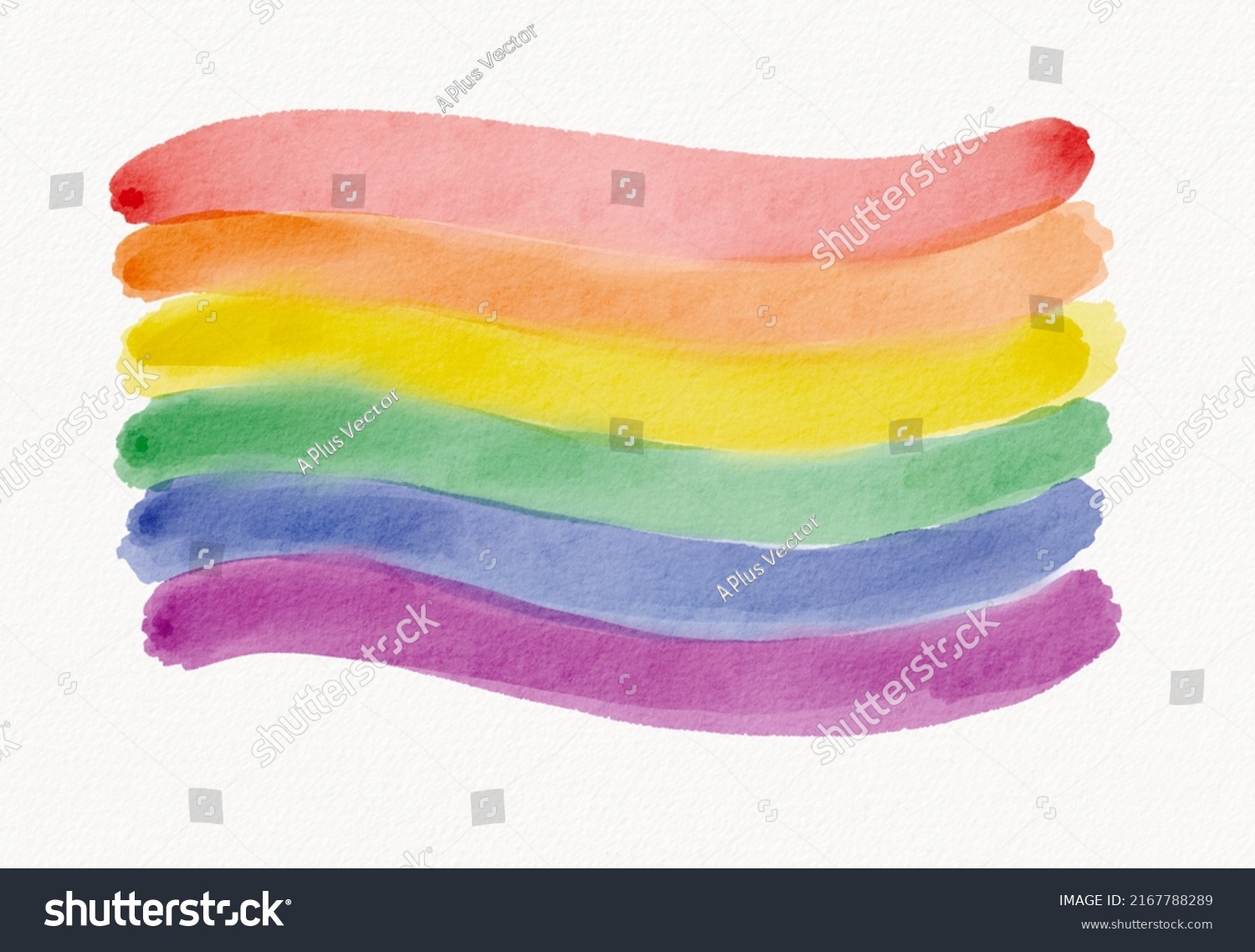 Rainbow Flag Watercolor Backgroundlgbt Pride Month Stock Illustration ...