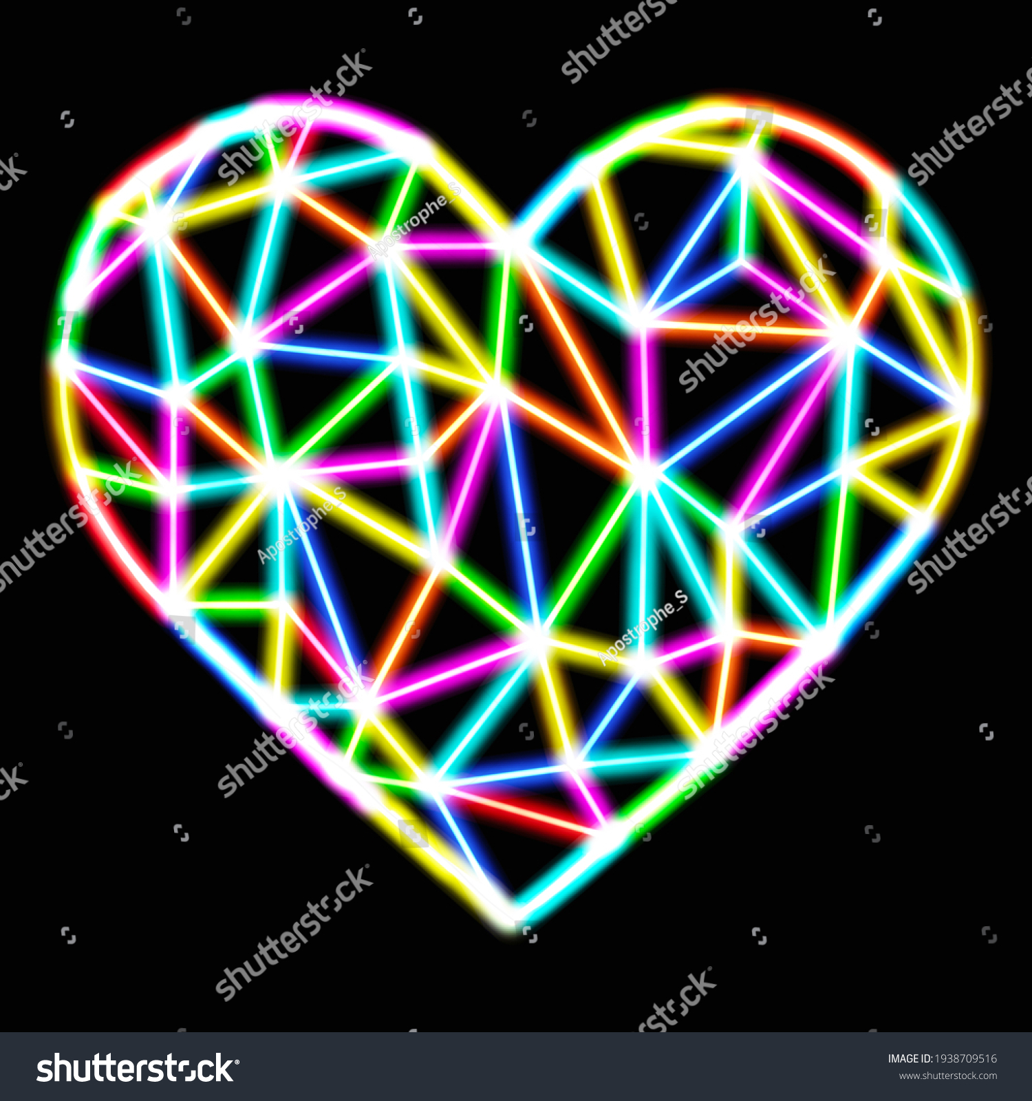 rainbow diamond heart