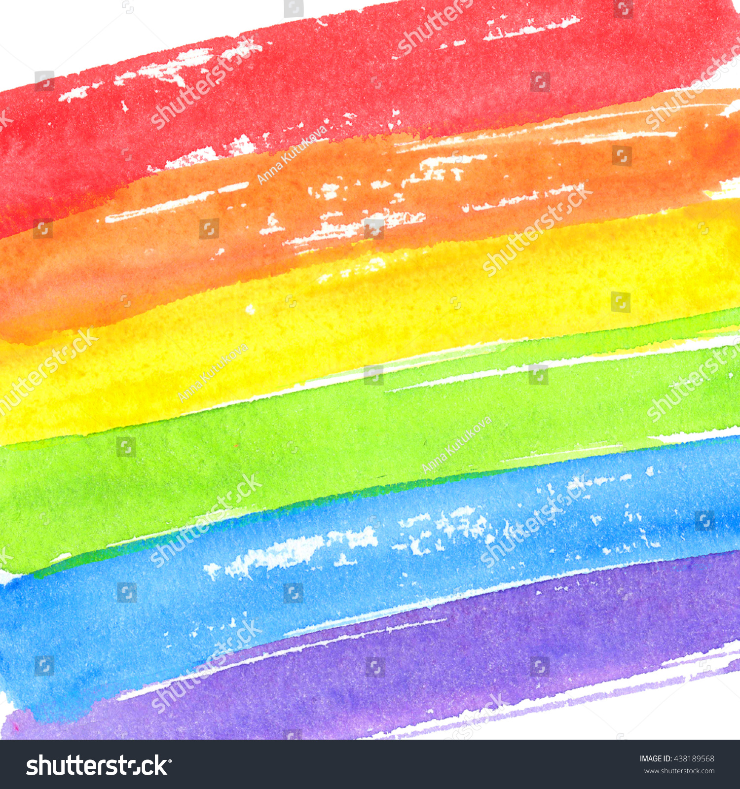 Rainbow Paint Background Artistic Watercolor Texture Stock Illustration 