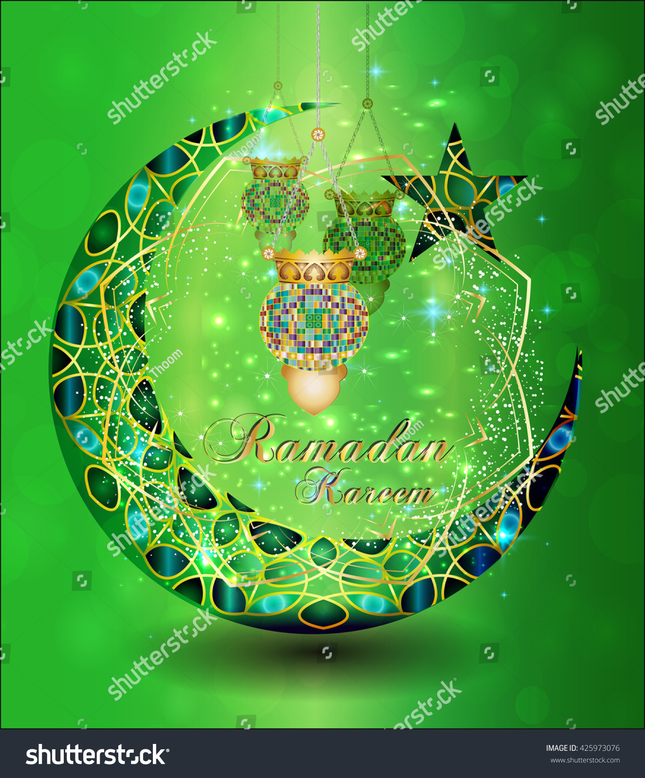 Ramadan Kareem Muslim Islamic Holiday Celebration Stock 