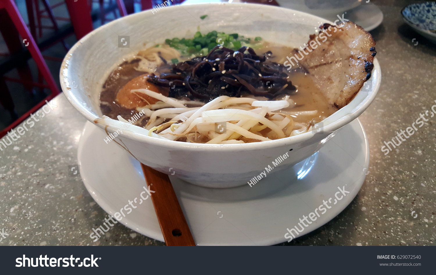 Ramen Large White Bowl Bean Sprouts Stock Photo Edit Now