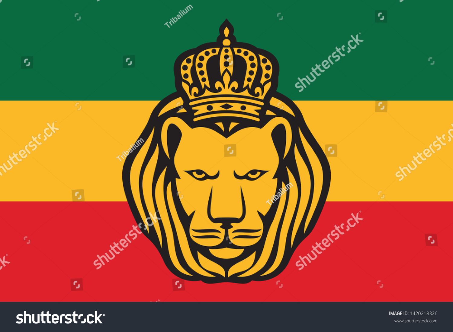 Rastafarian Flag Lion Judah Reggae Background ภาพประกอบสตอก Shutterstock