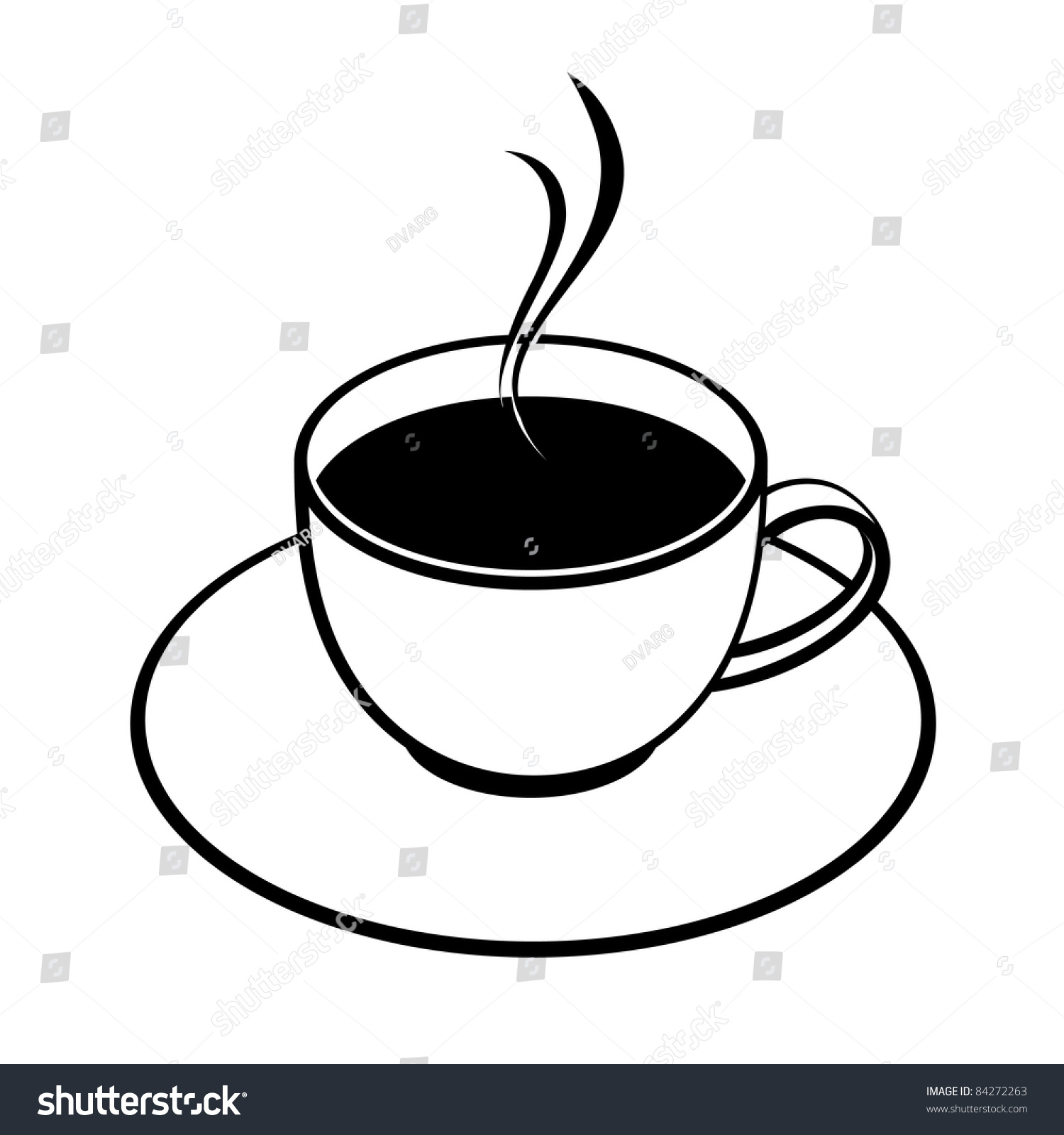 Raster Version. A Cup Of Coffee Illustration. Isolated On White ...