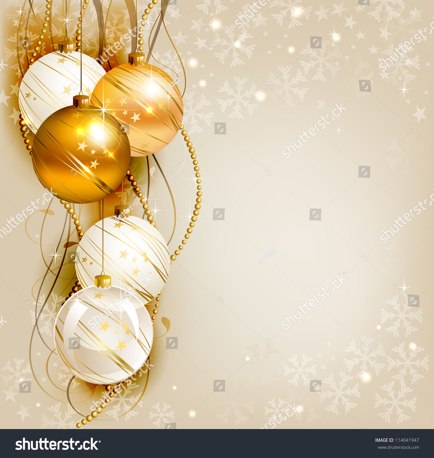 Raster Version Of Elegant Christmas Background With Gold And White ...