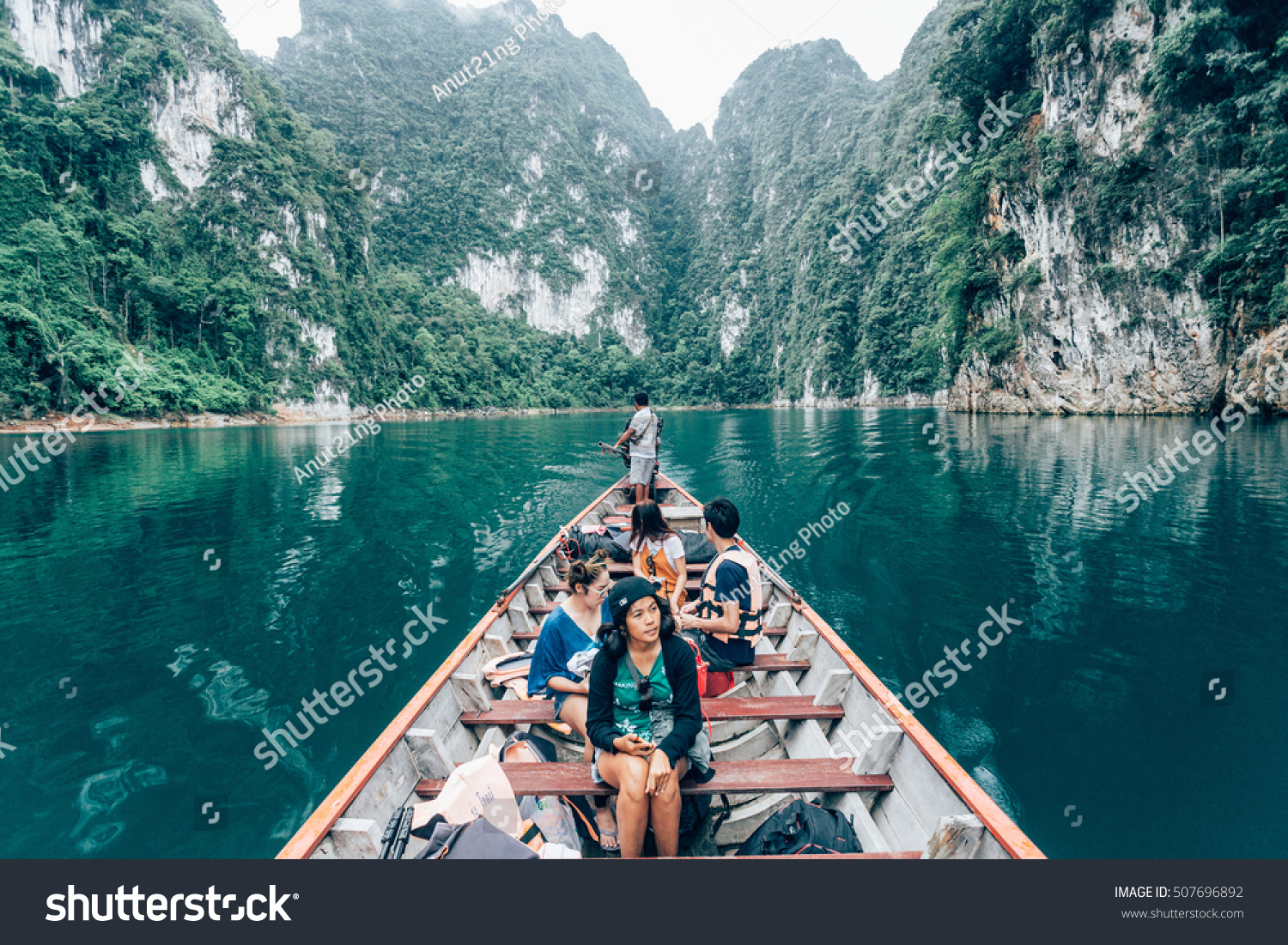 Ratchaprapha Dam Thailand June 272016 Tourists Stock Photo