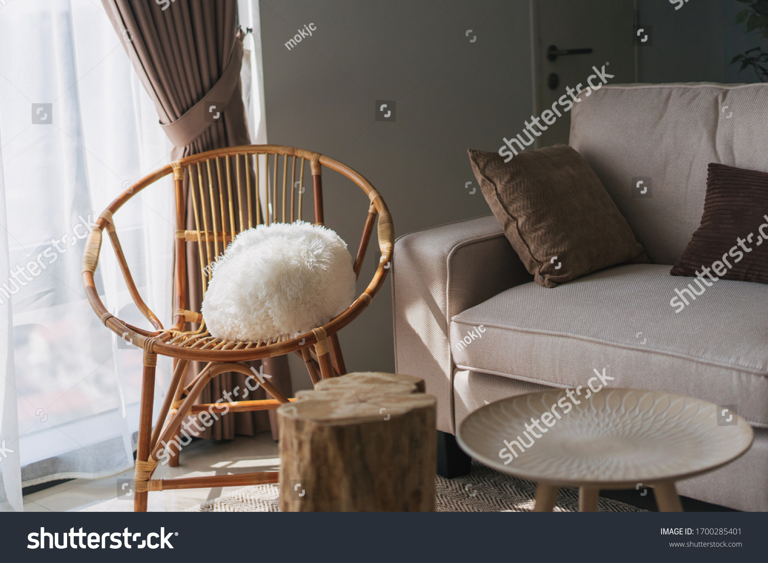 Rattan Cane Hand Made Chair Beside Stock Photo Edit Now 1700285401