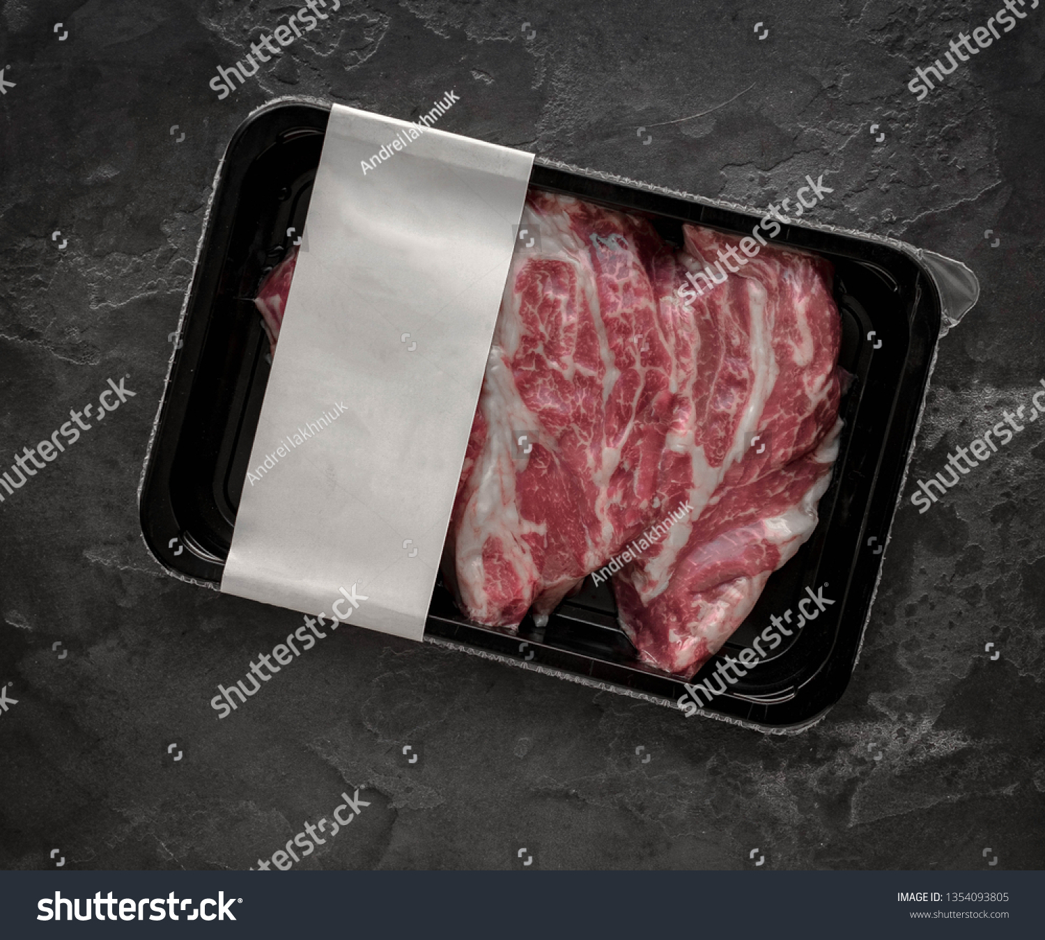 Download Raw Beef Steak Vacuum Packed Mockup Stock Photo Edit Now 1354093805