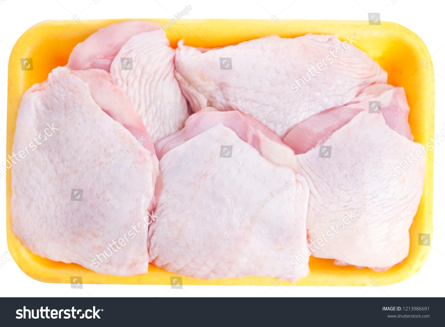 Download Raw Chicken Yellow Plastic Tray Isolated Food And Drink Stock Image 1213986691 PSD Mockup Templates
