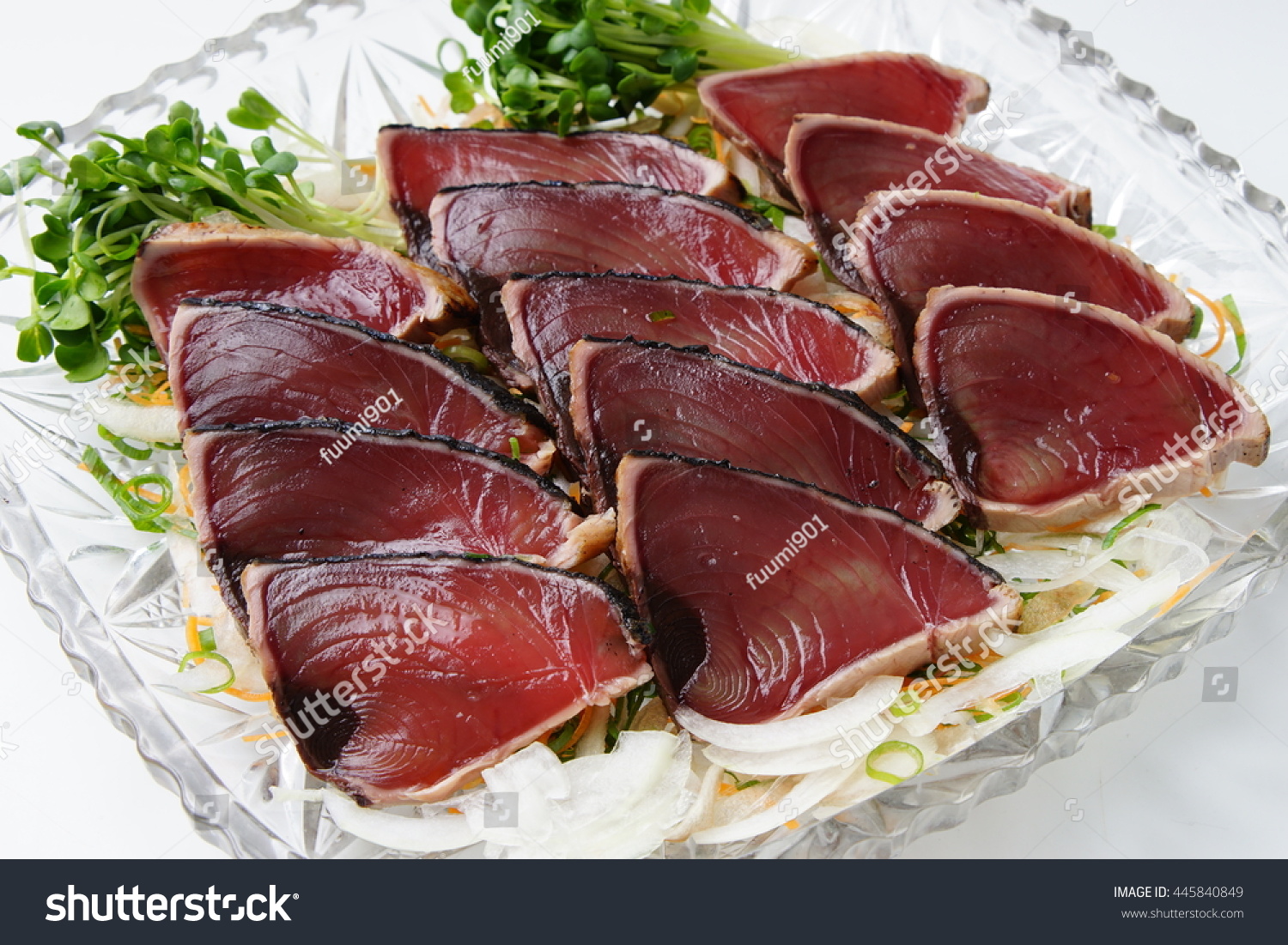 Raw Fresh Red Bonitowashokukatsuo No Tataki Stock Photo Edit Now