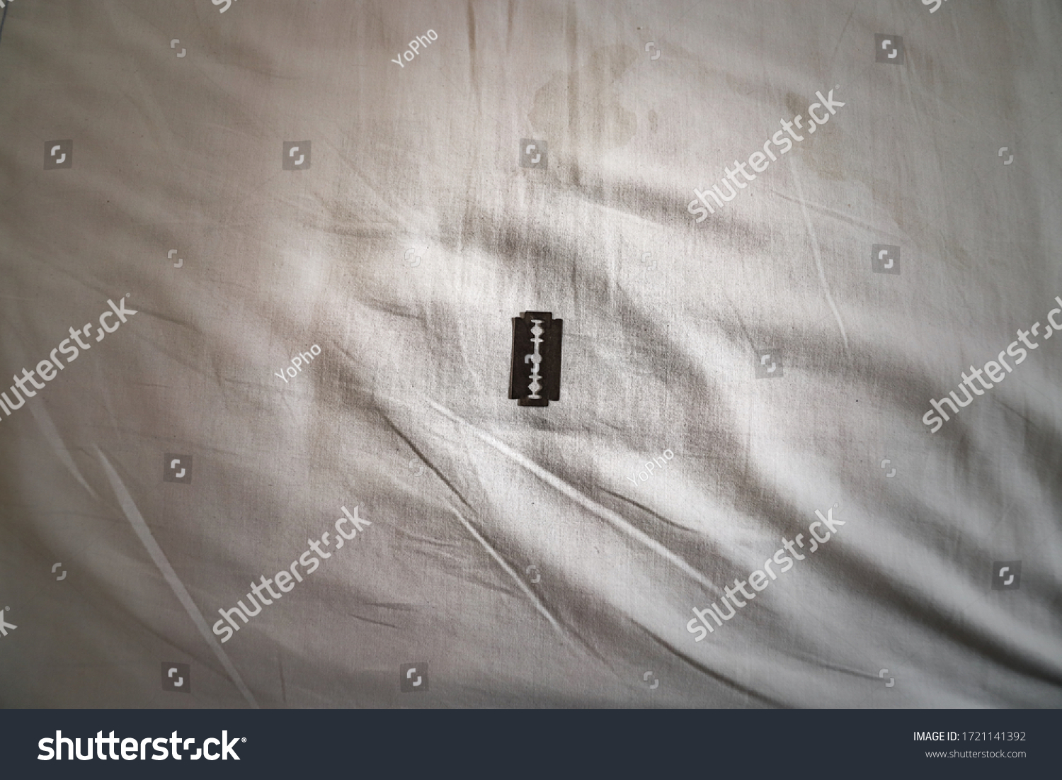 Razor Blade On White Bedsheet Virginity Stock Photo 1721141392 Shutterstock