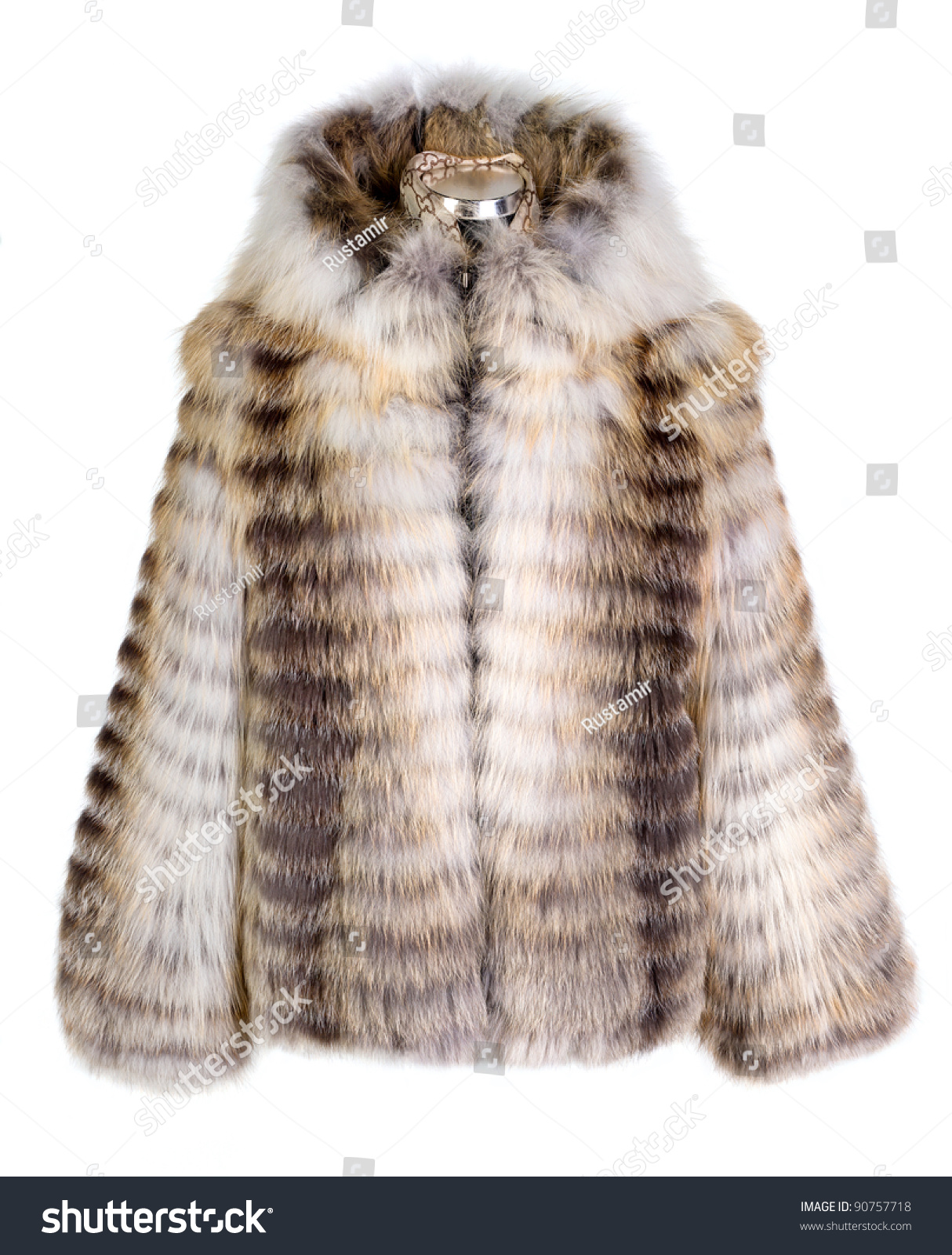 Real Fur Coat Isolated On White Background Stock Photo 90757718 ...