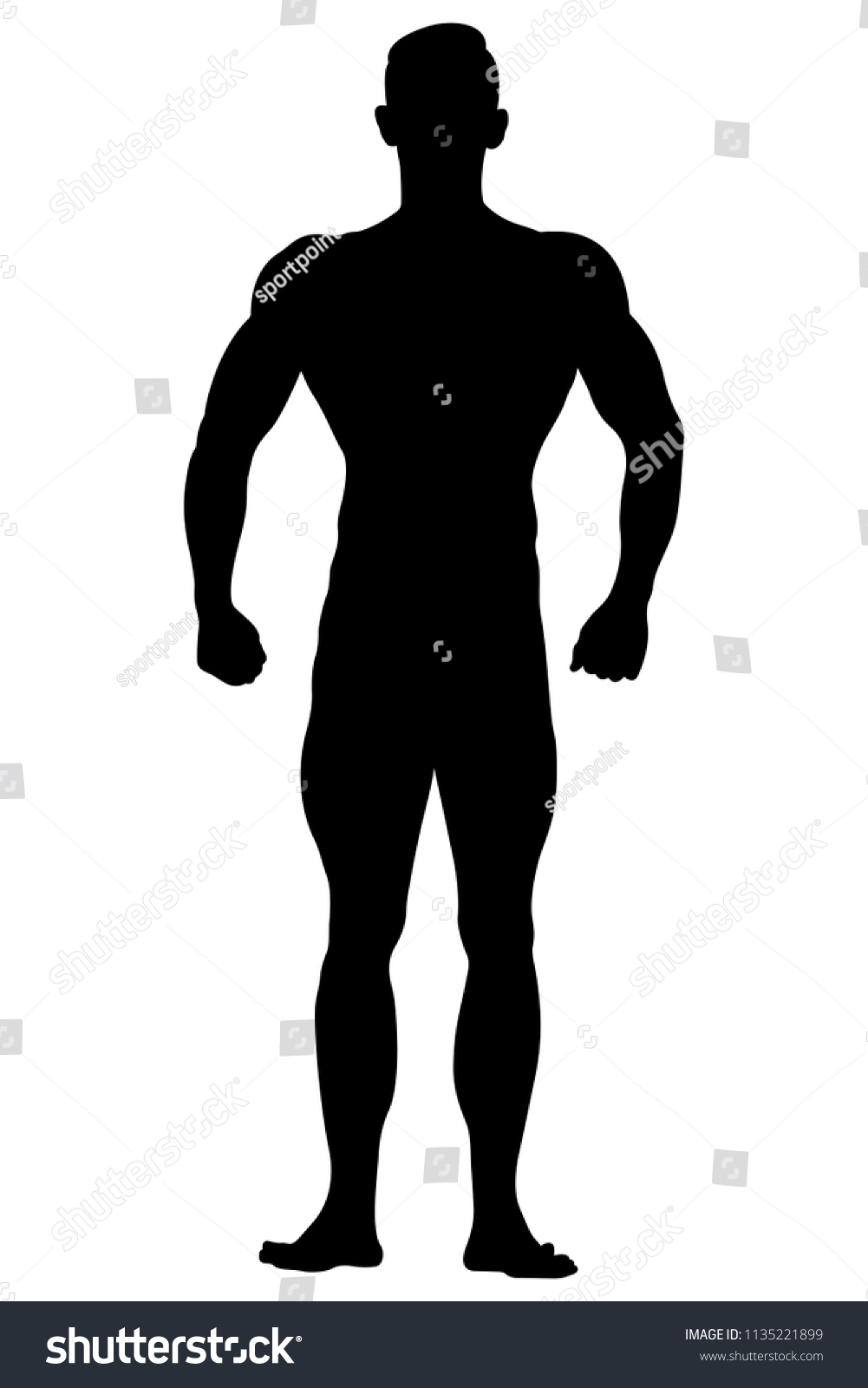 Real Muscular Athletic Bodybuilder Relaxed Pose Stock Illustration ...