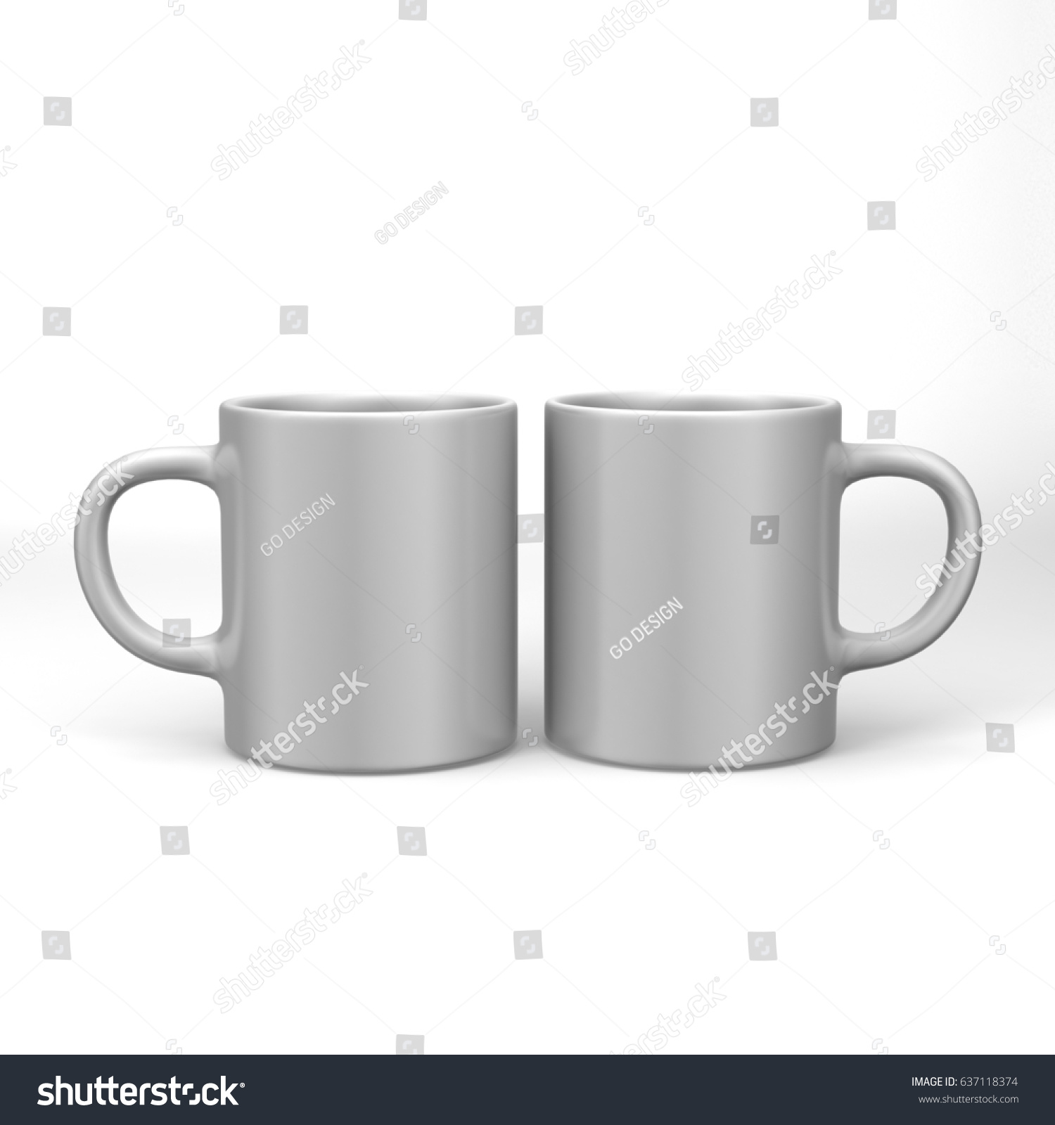 realistic blank ceramic white