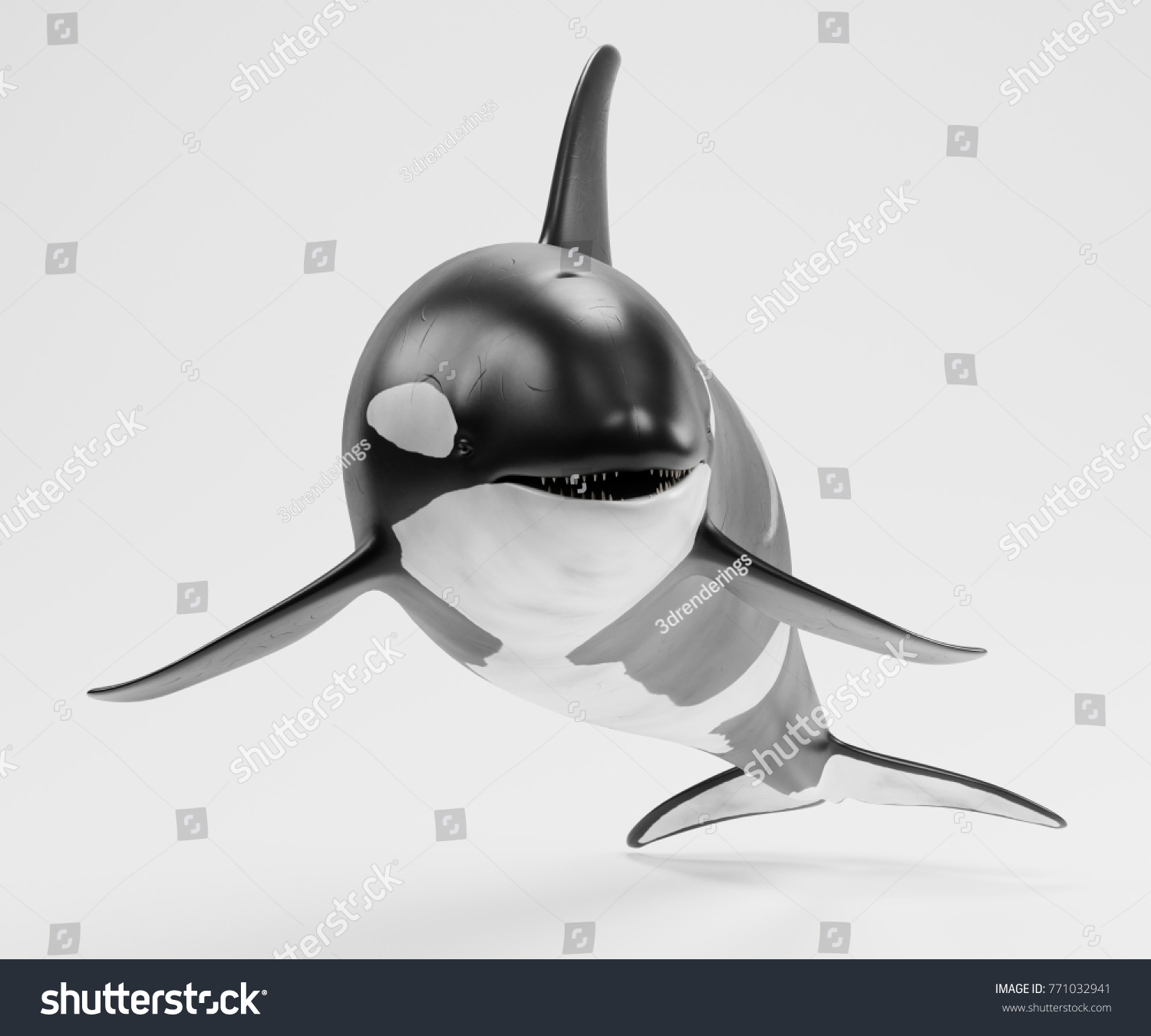 Realistic 3d Render Killer Whale Stock Illustration 771032941