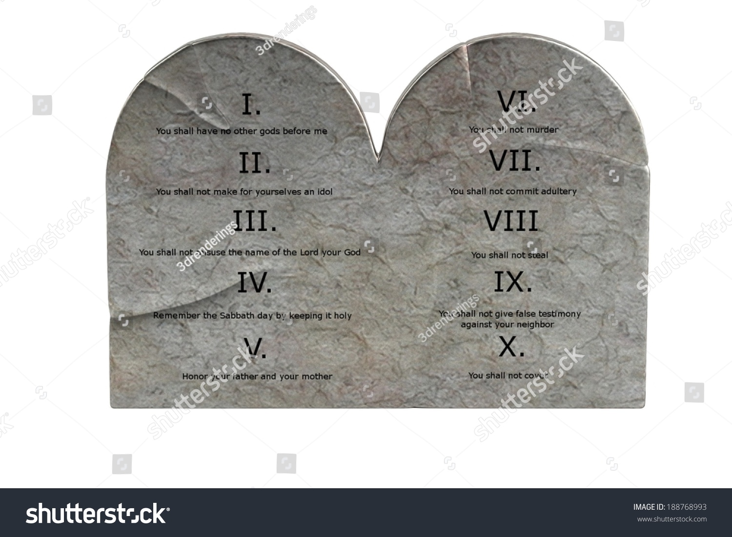 Realistic 3d Render Of Ten Commandments Stock Photo 188768993 ...