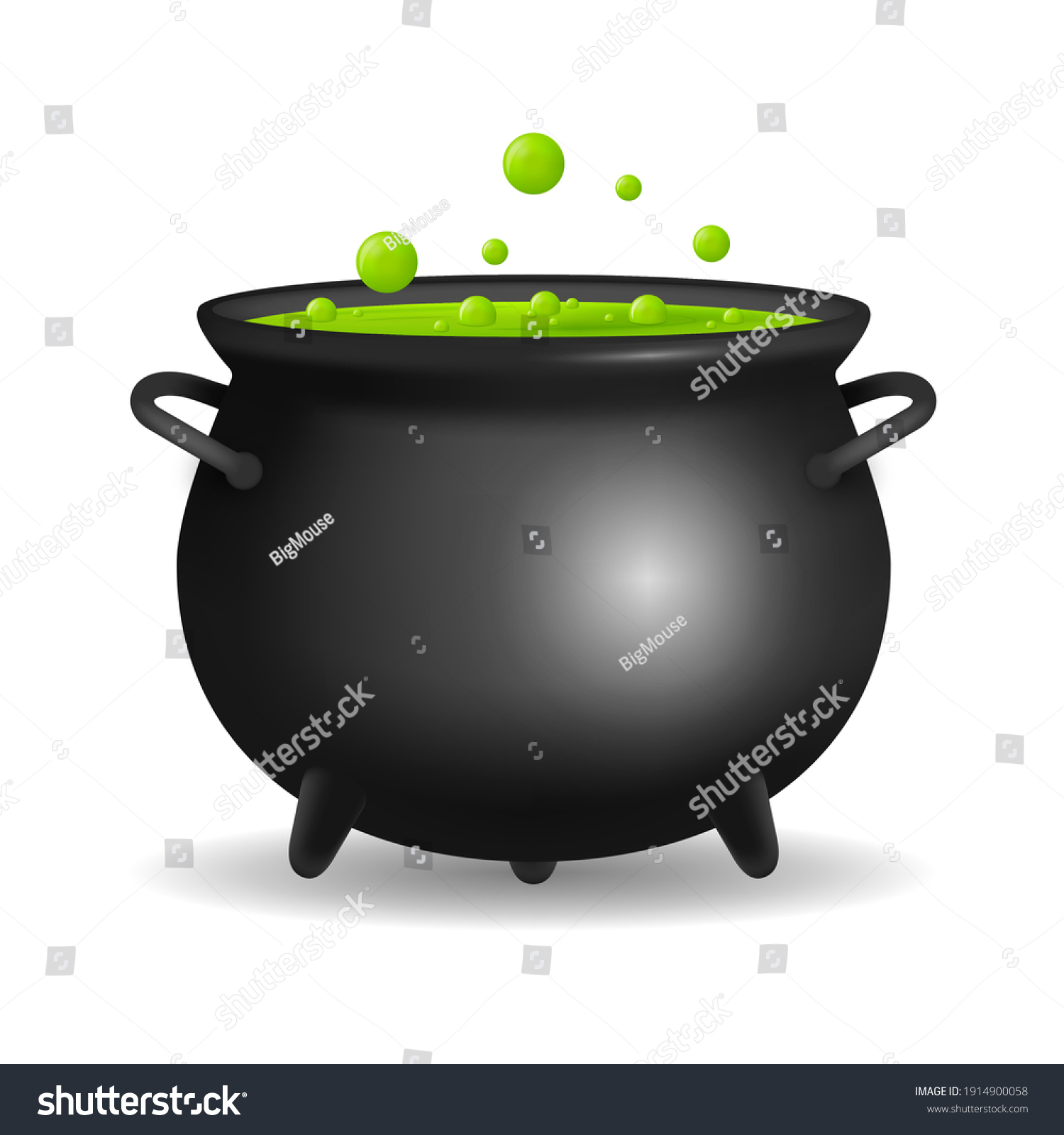 Realistic Detailed 3d Witch Cauldron Closeup Stock Illustration ...