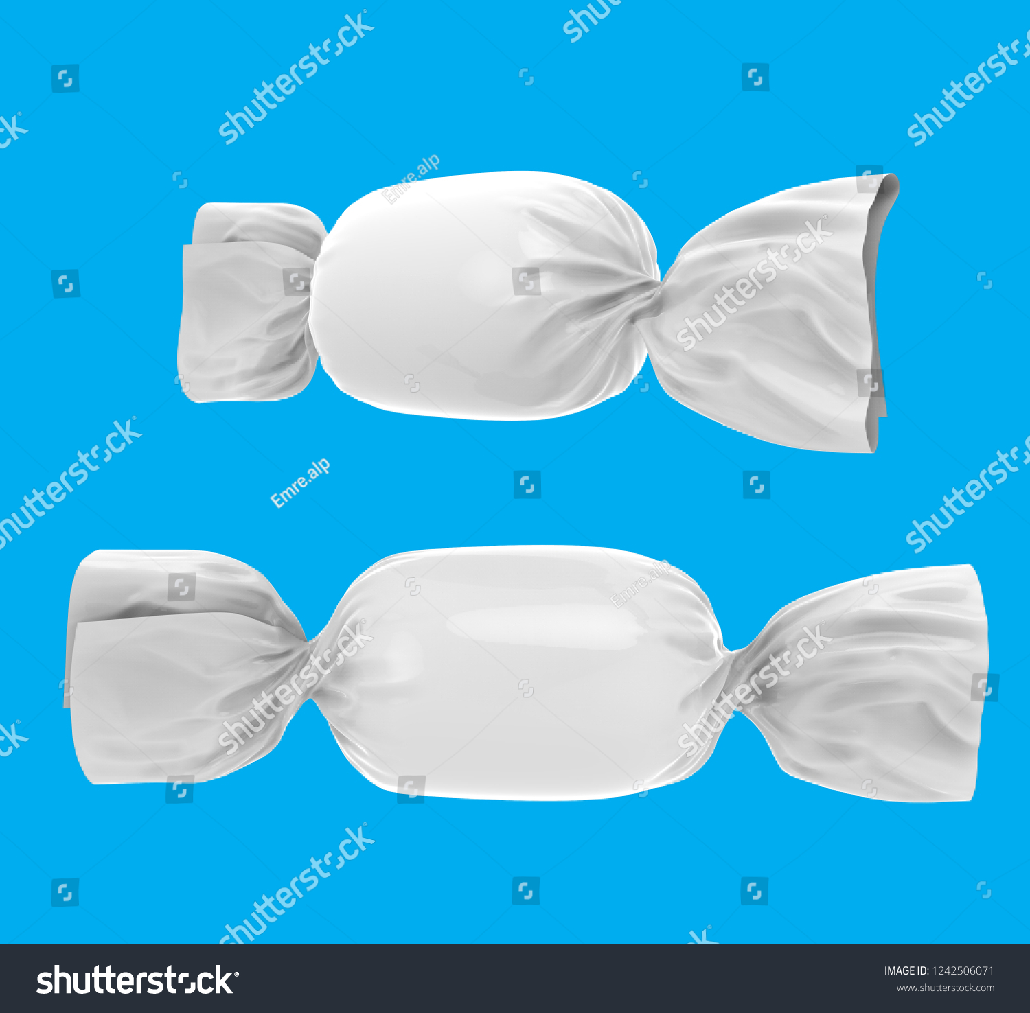 Download Realistic White Candy Wrapper Mockup Set Stock Illustration 1242506071