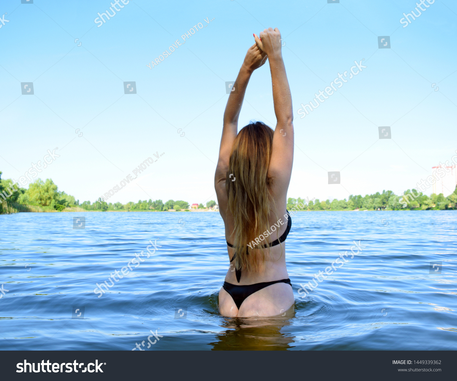 Rear View Naked Girl Swimsuit On Stock Photo Shutterstock