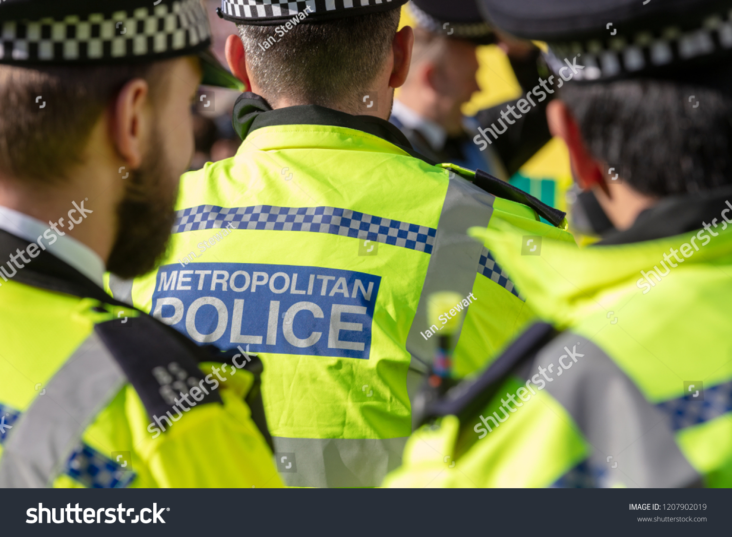 Rear View Metropolitan Police Officers Wearing Stock Photo 1207902019 ...