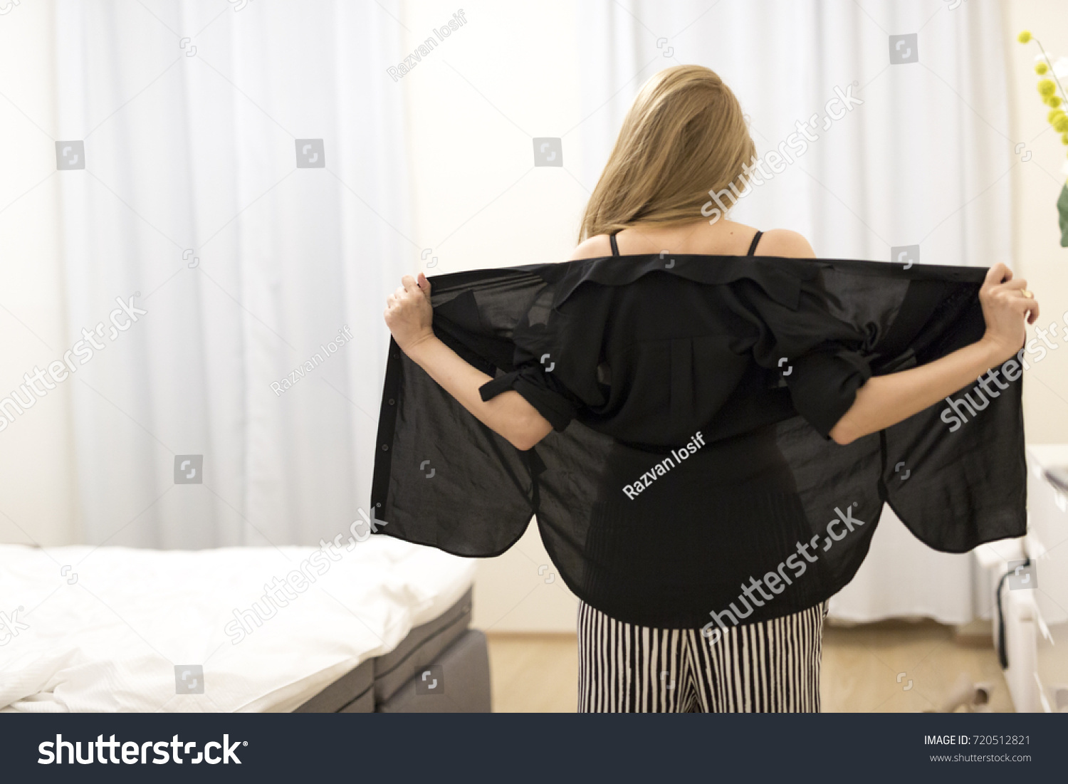 Rear View Sexy Woman Undressing Her Stock Photo Shutterstock