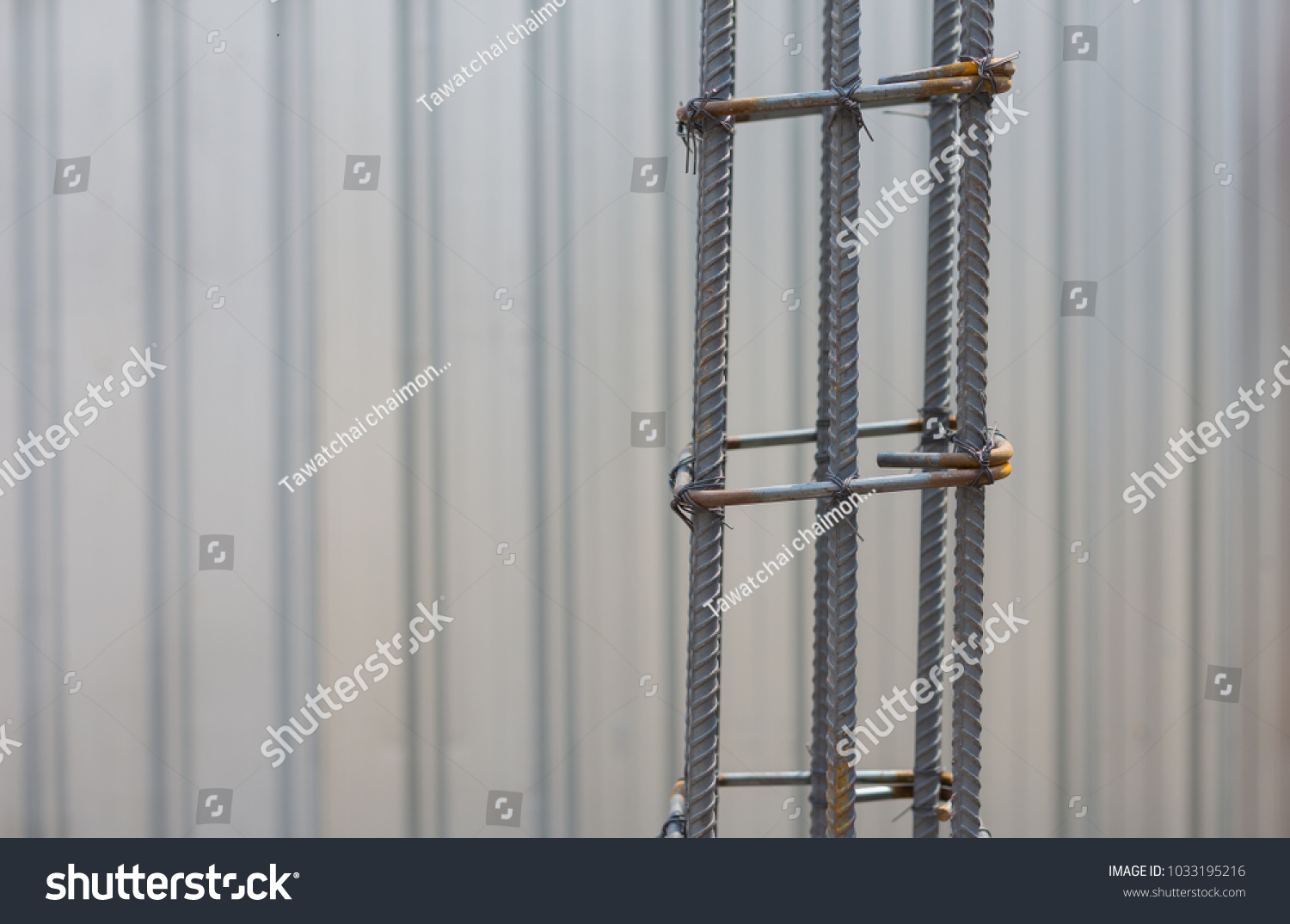 Rebar Steel Reinforcing Concrete Columnconstruction Work Stock Photo ...