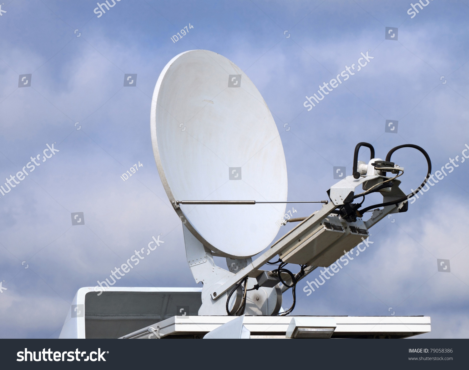 Receiving-Transmitting Satellite Dish On The Roof Of The Vehicle ...