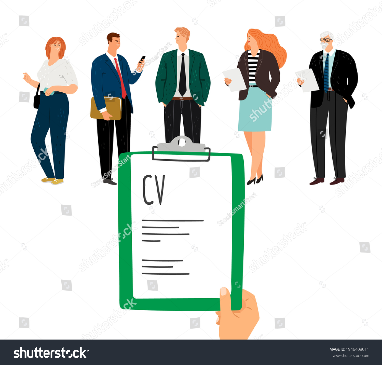 Recruitment Hr Choose Employees Management People Stock Illustration ...