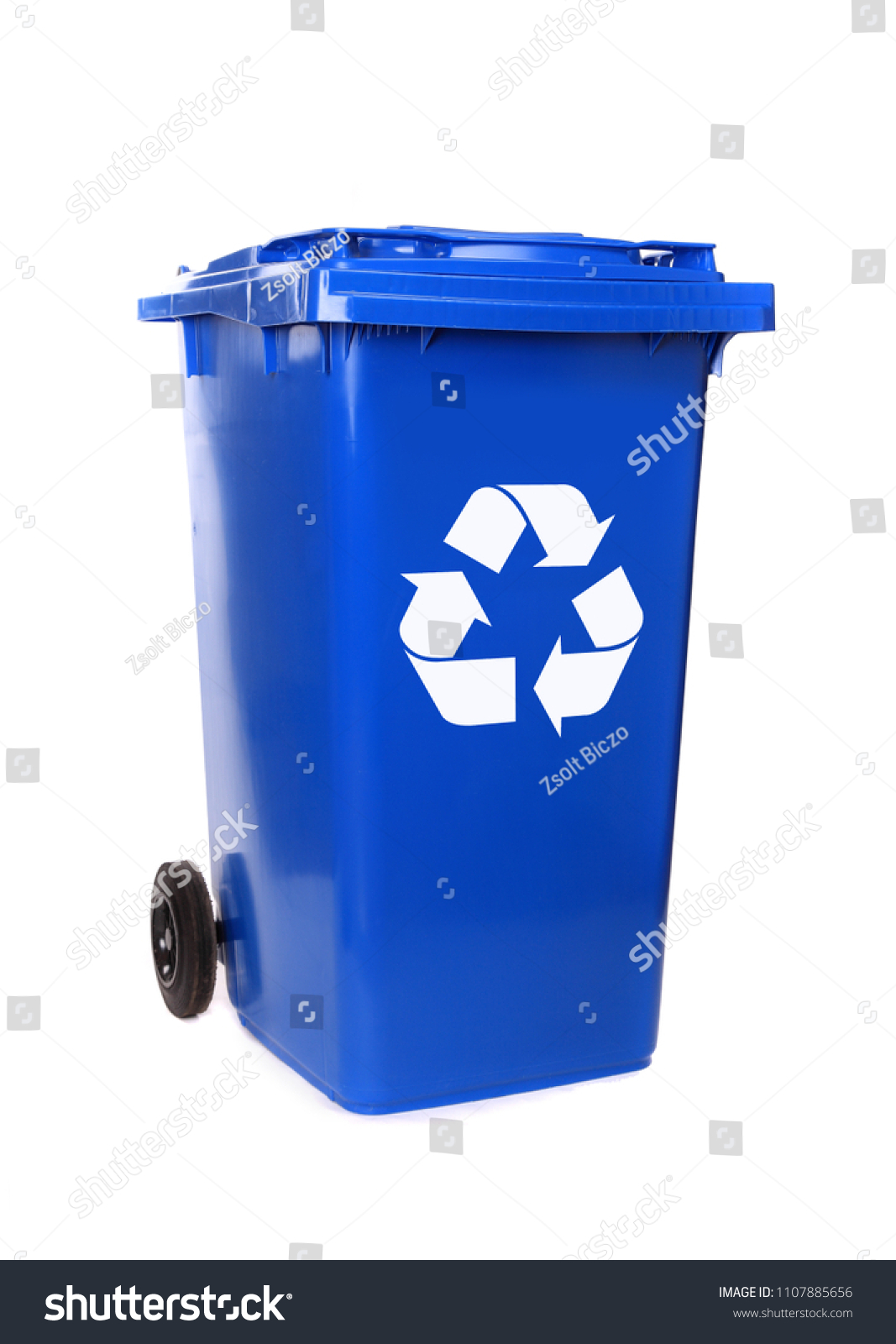 Recycling Isolated Bins On White Background Stock Photo 1107885656 ...