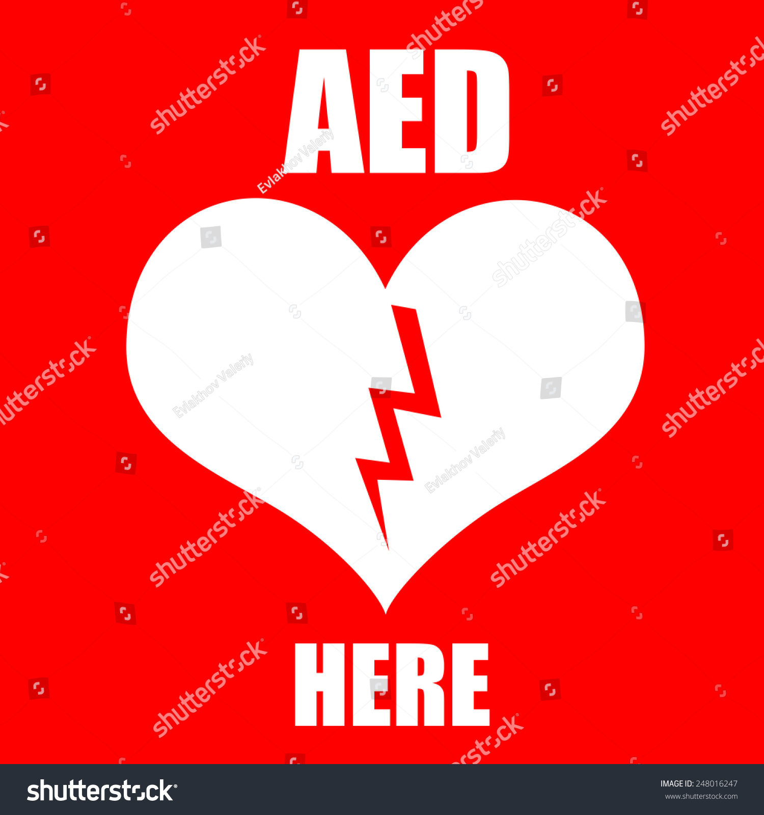 Red Aed Symbol Indicate Defibrillator Location のイラスト素材
