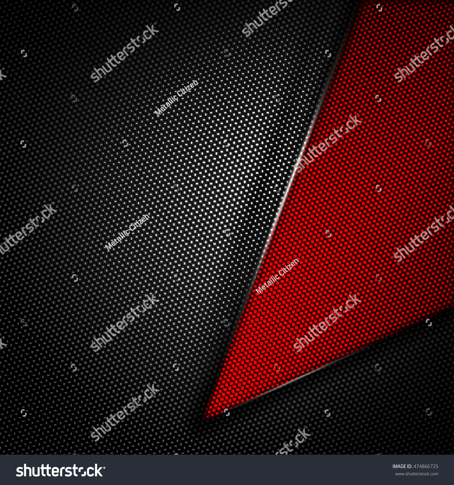 Red Black Carbon Fiber Background 3d Stock Illustration 474866725