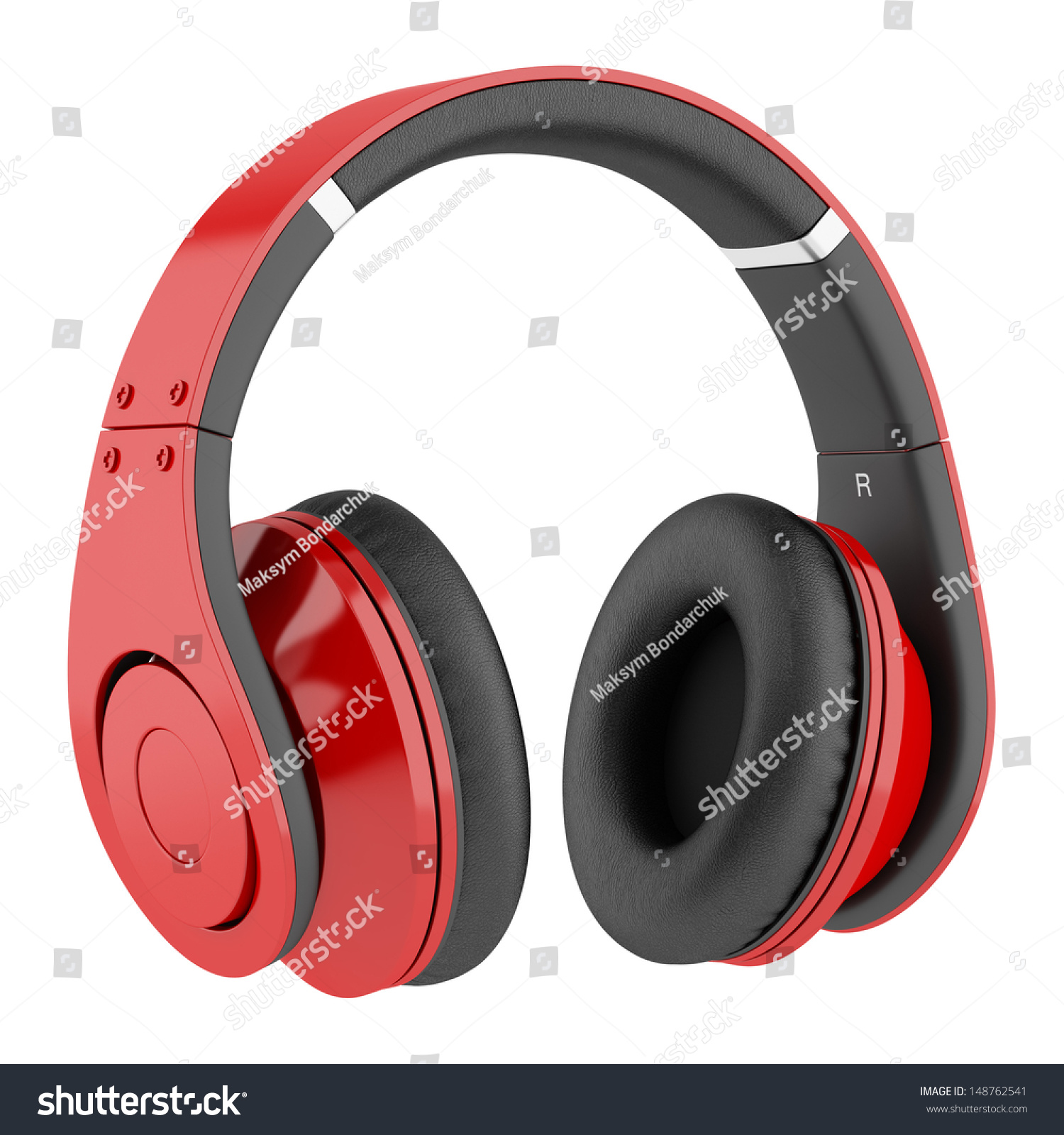 Premium Photo | Black Headphones On Red